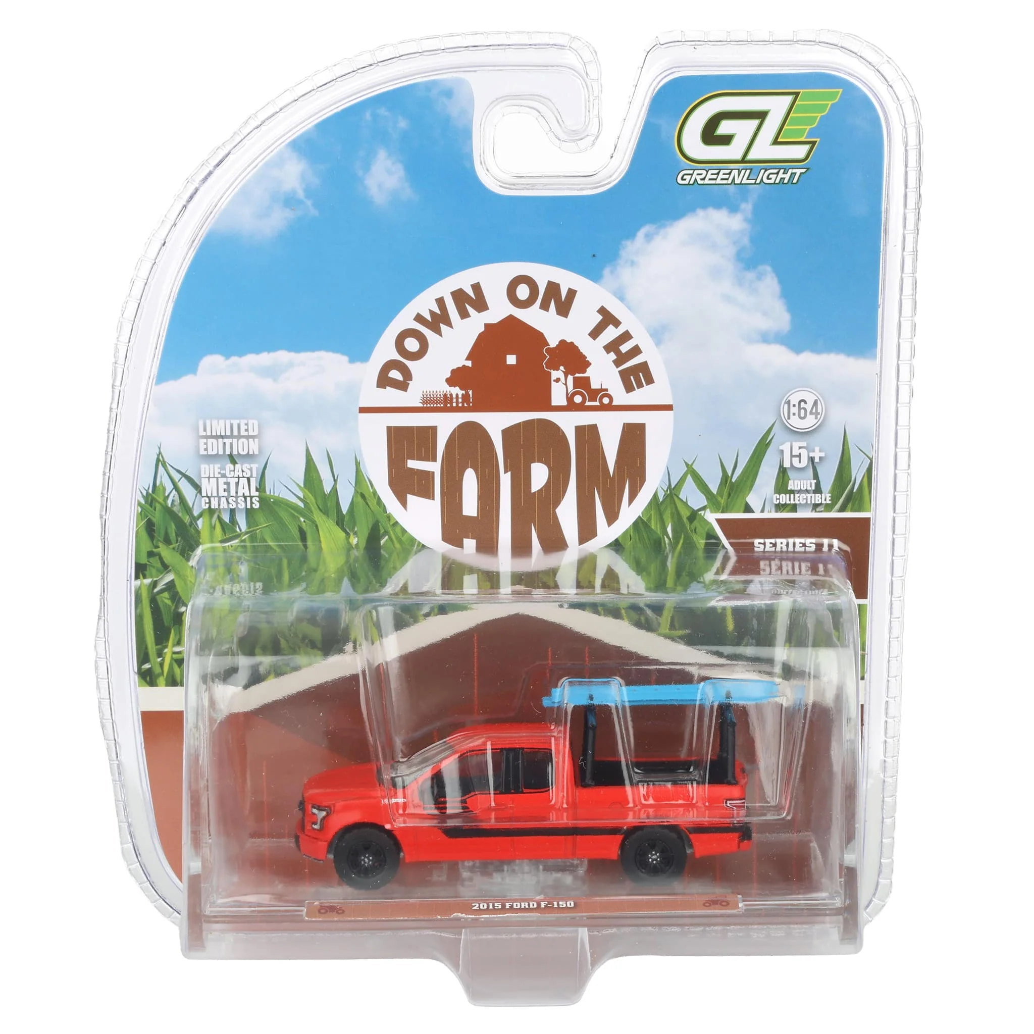 1/64 2015 Ford F-150 with Ladder Rack, Red, Down on the Farm Series 11 - Image 7