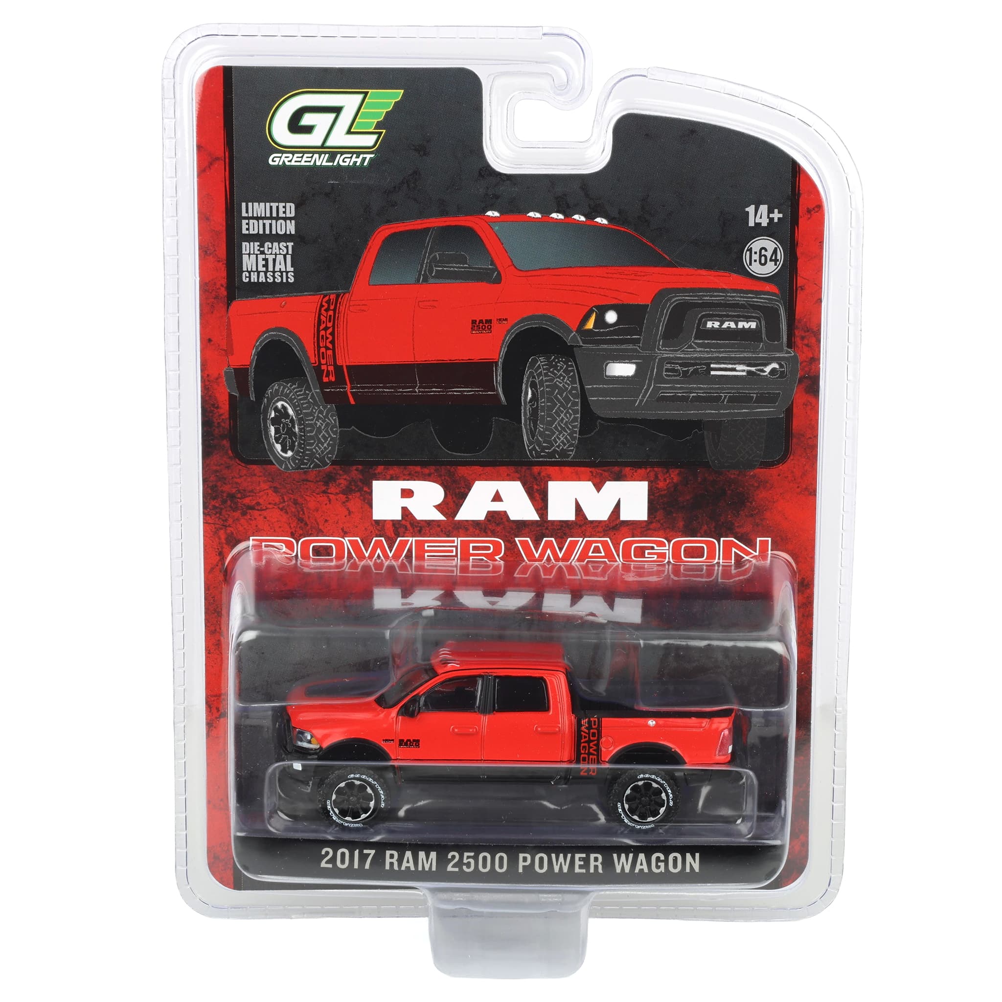 1/64 2017 Ram 2500 Flame Red Power Wagon - Image 6