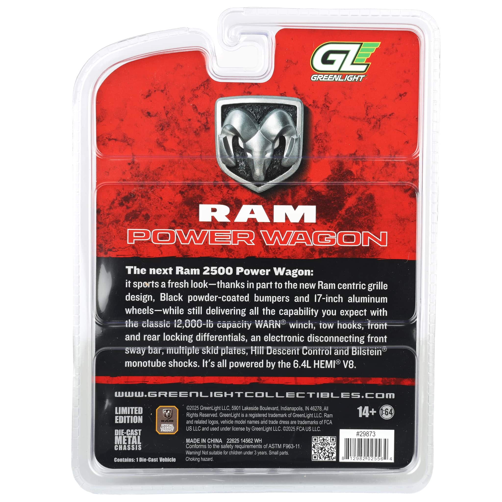 1/64 2017 Ram 2500 Flame Red Power Wagon - Image 7