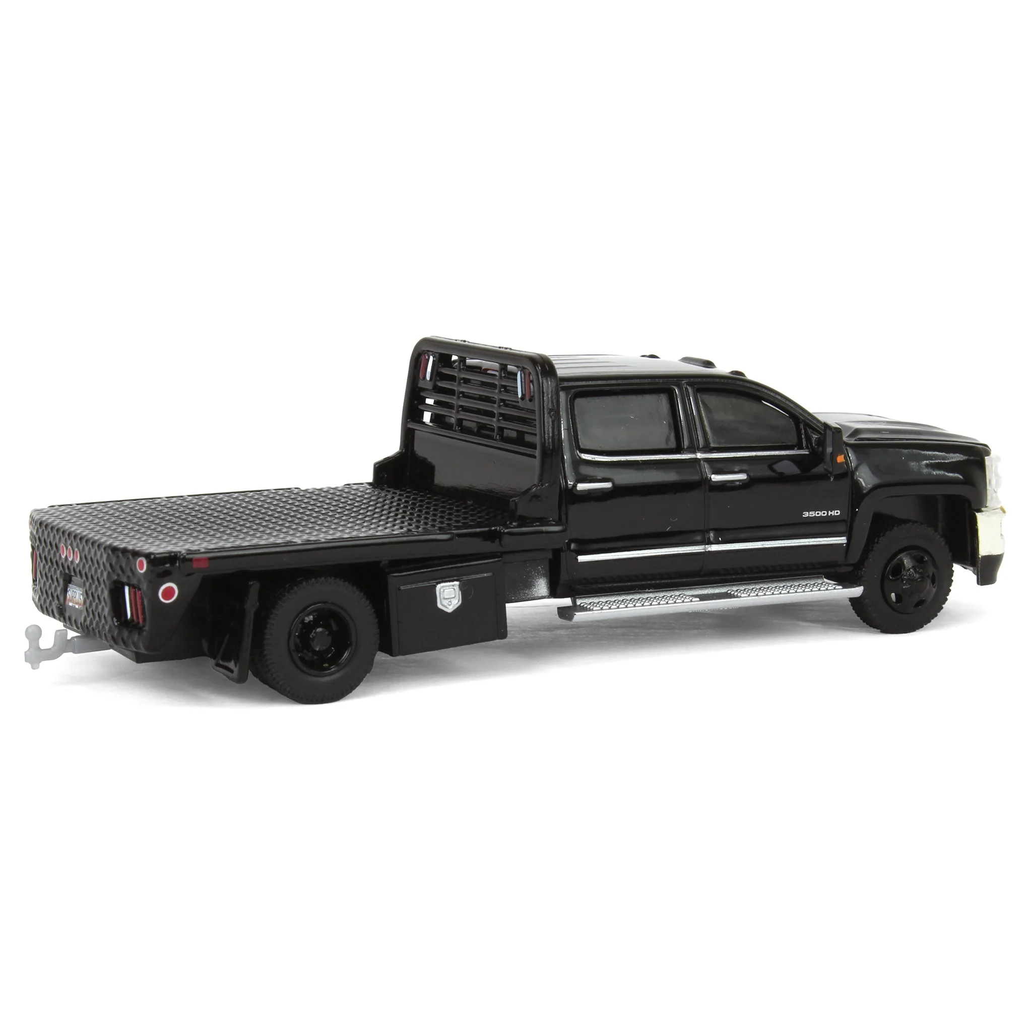 1/64 2018 Chevrolet Silverado 3500 Dually Flatbed Pickup Truck, Black, Collaboration Exclusive - Image 3