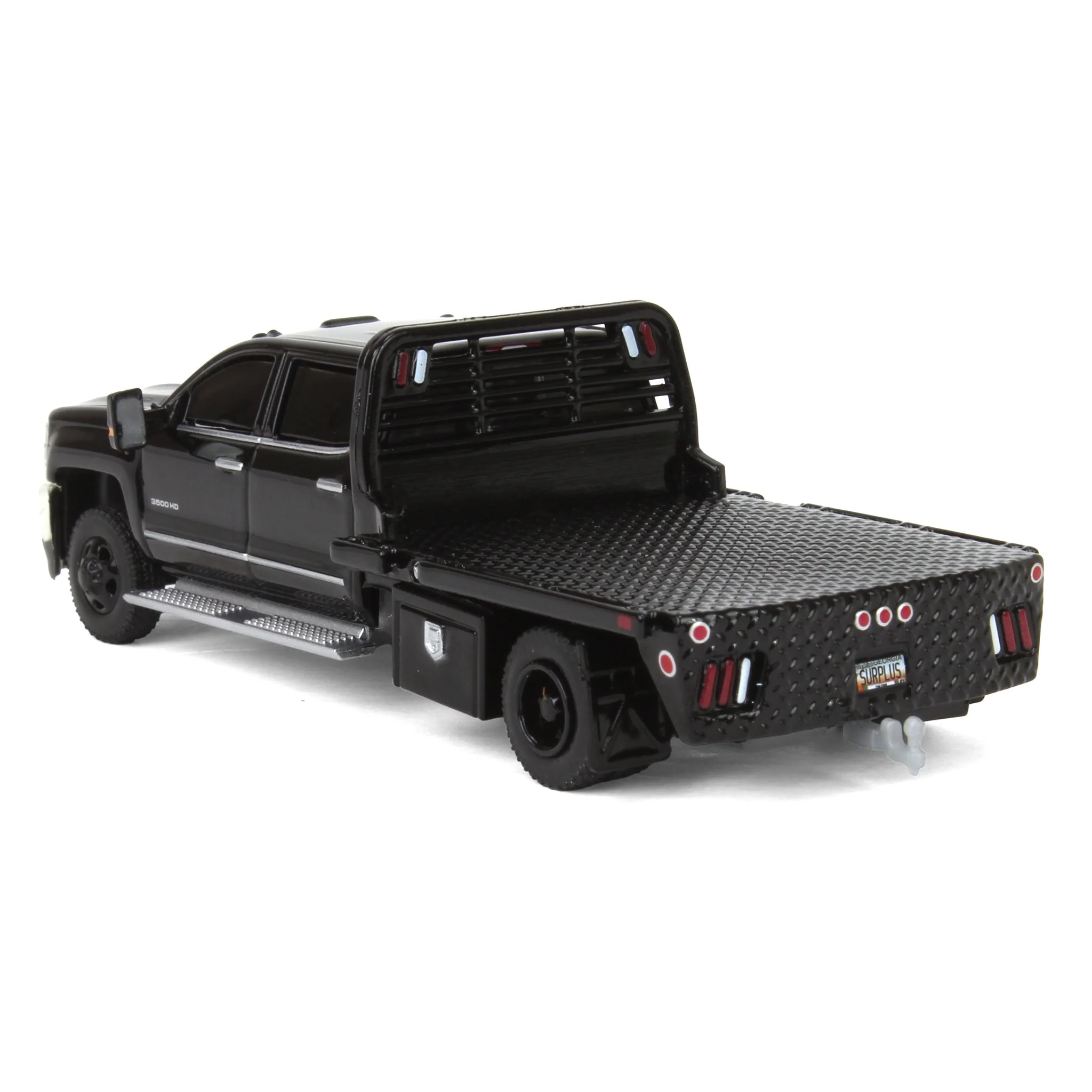 1/64 2018 Chevrolet Silverado 3500 Dually Flatbed Pickup Truck, Black, Collaboration Exclusive - Image 4