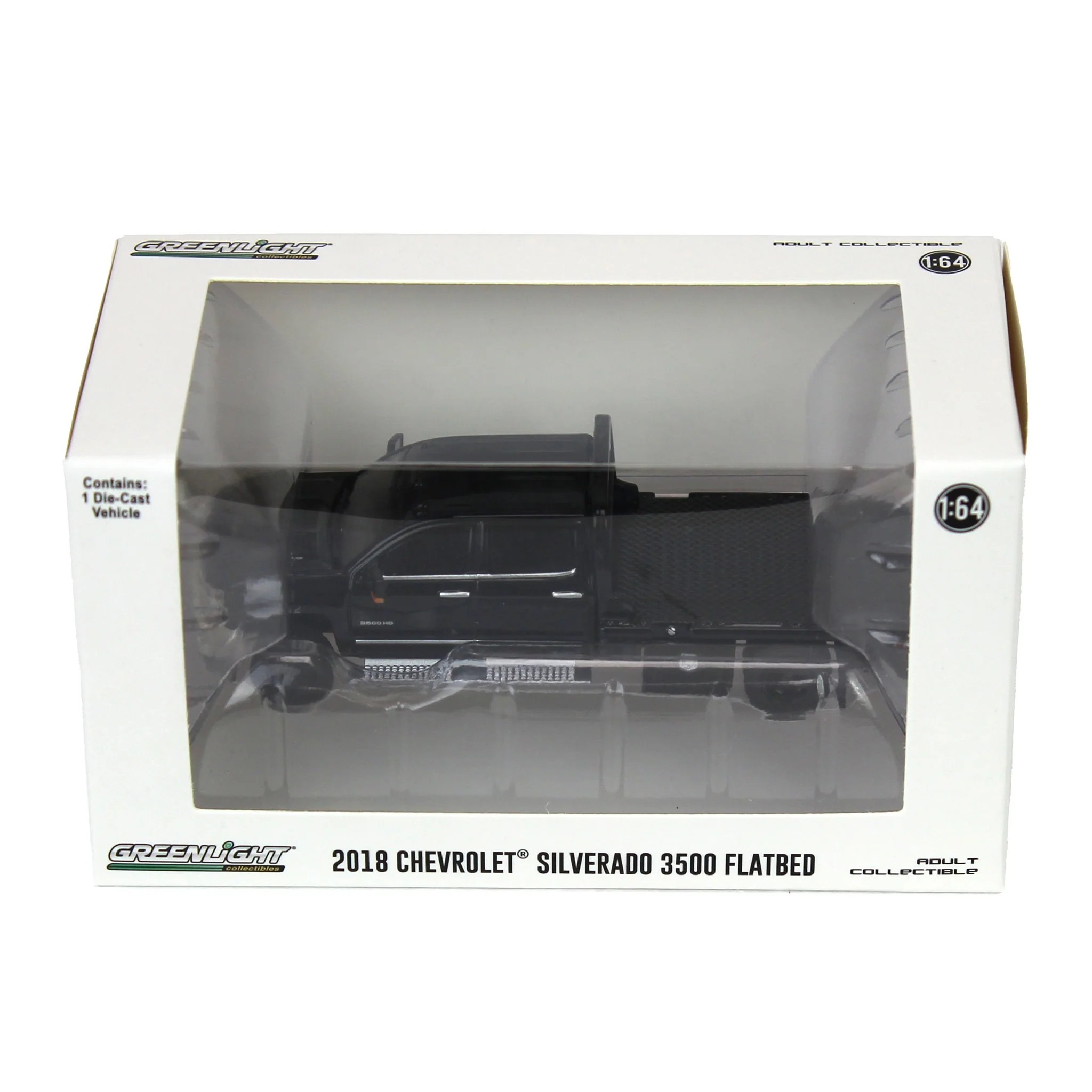 1/64 2018 Chevrolet Silverado 3500 Dually Flatbed Pickup Truck, Black, Collaboration Exclusive - Image 5
