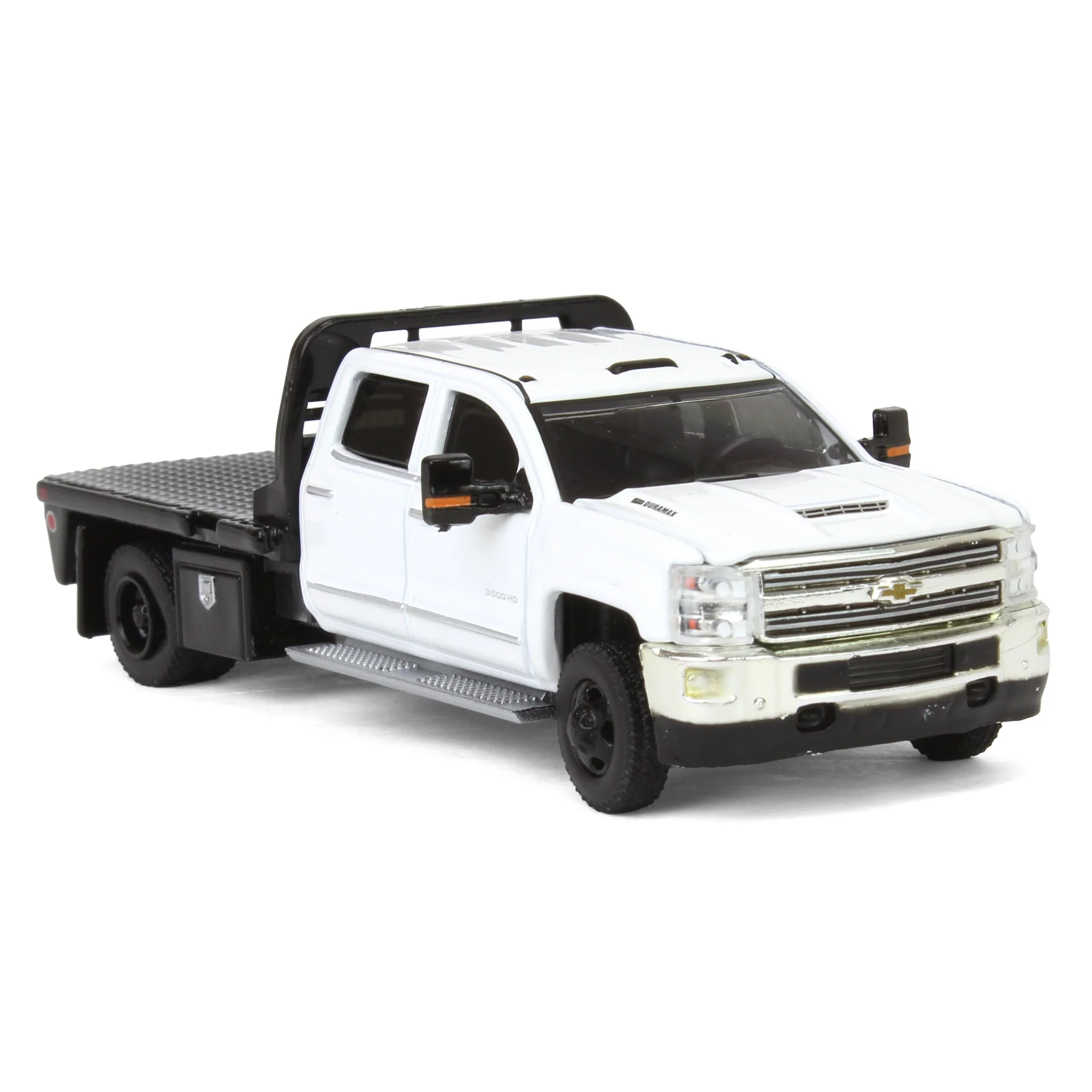 1/64 2018 Chevrolet Silverado 3500 Dually Flatbed Pickup Truck, White, Collaboration Exclusive - Image 2