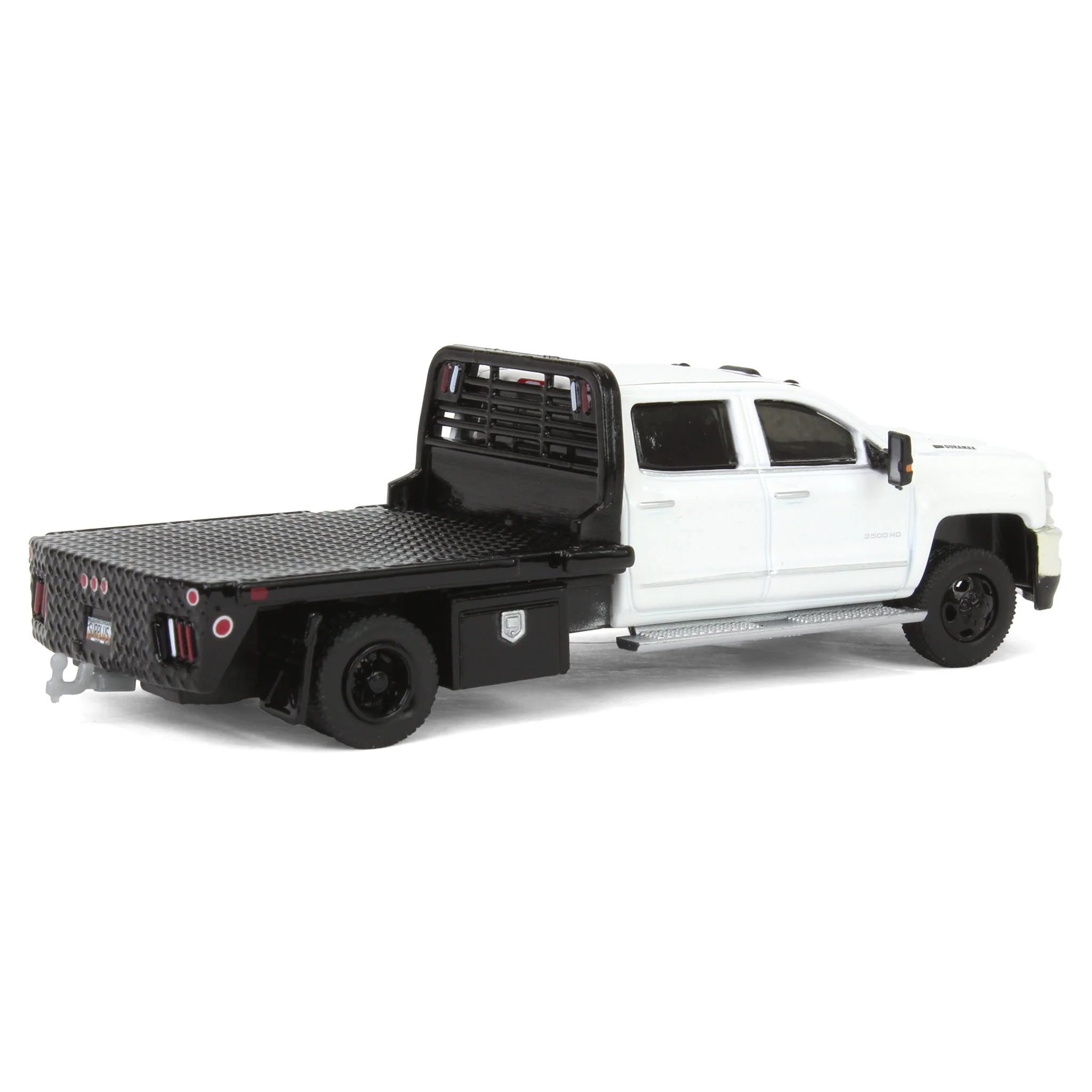 1/64 2018 Chevrolet Silverado 3500 Dually Flatbed Pickup Truck, White, Collaboration Exclusive - Image 3