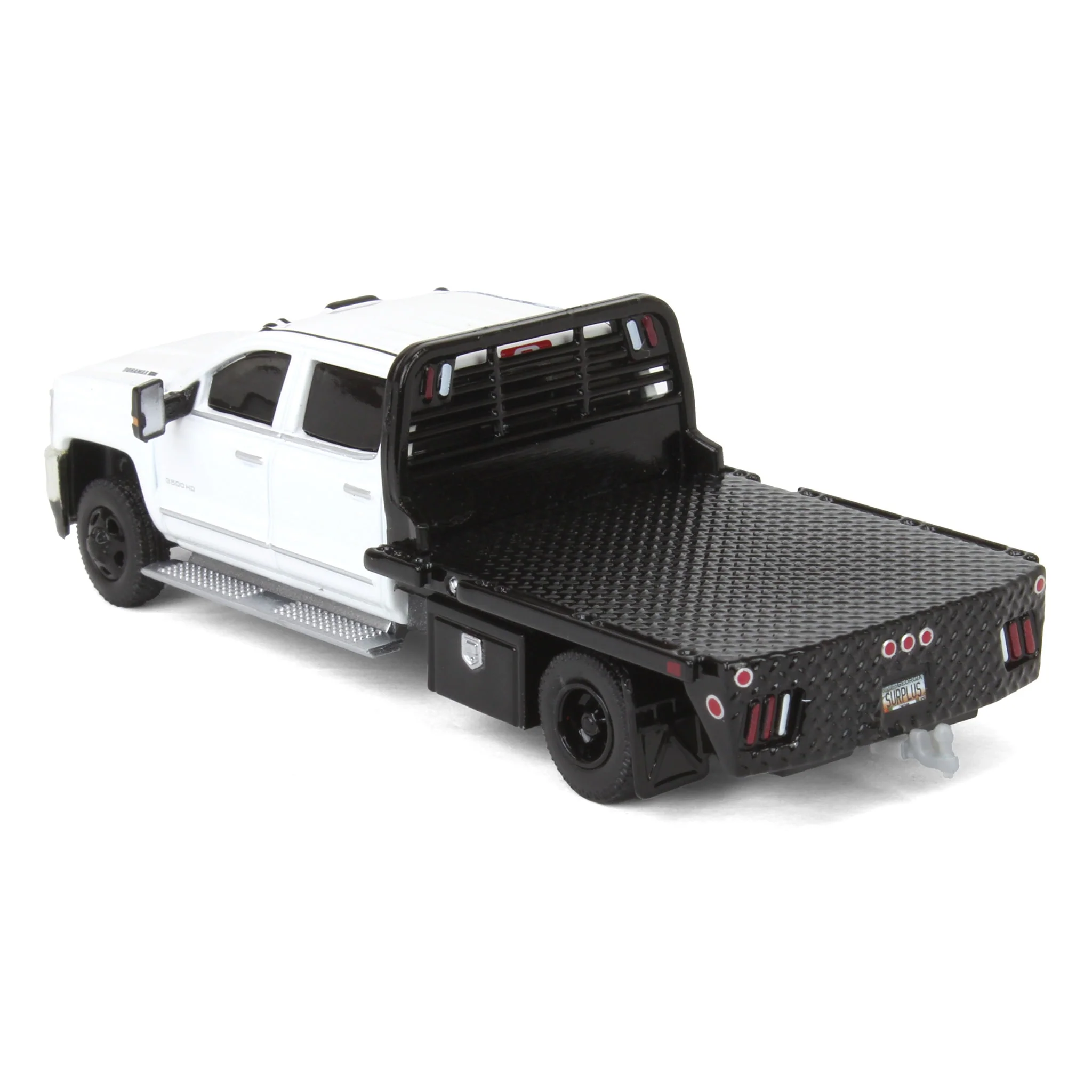 1/64 2018 Chevrolet Silverado 3500 Dually Flatbed Pickup Truck, White, Collaboration Exclusive - Image 4
