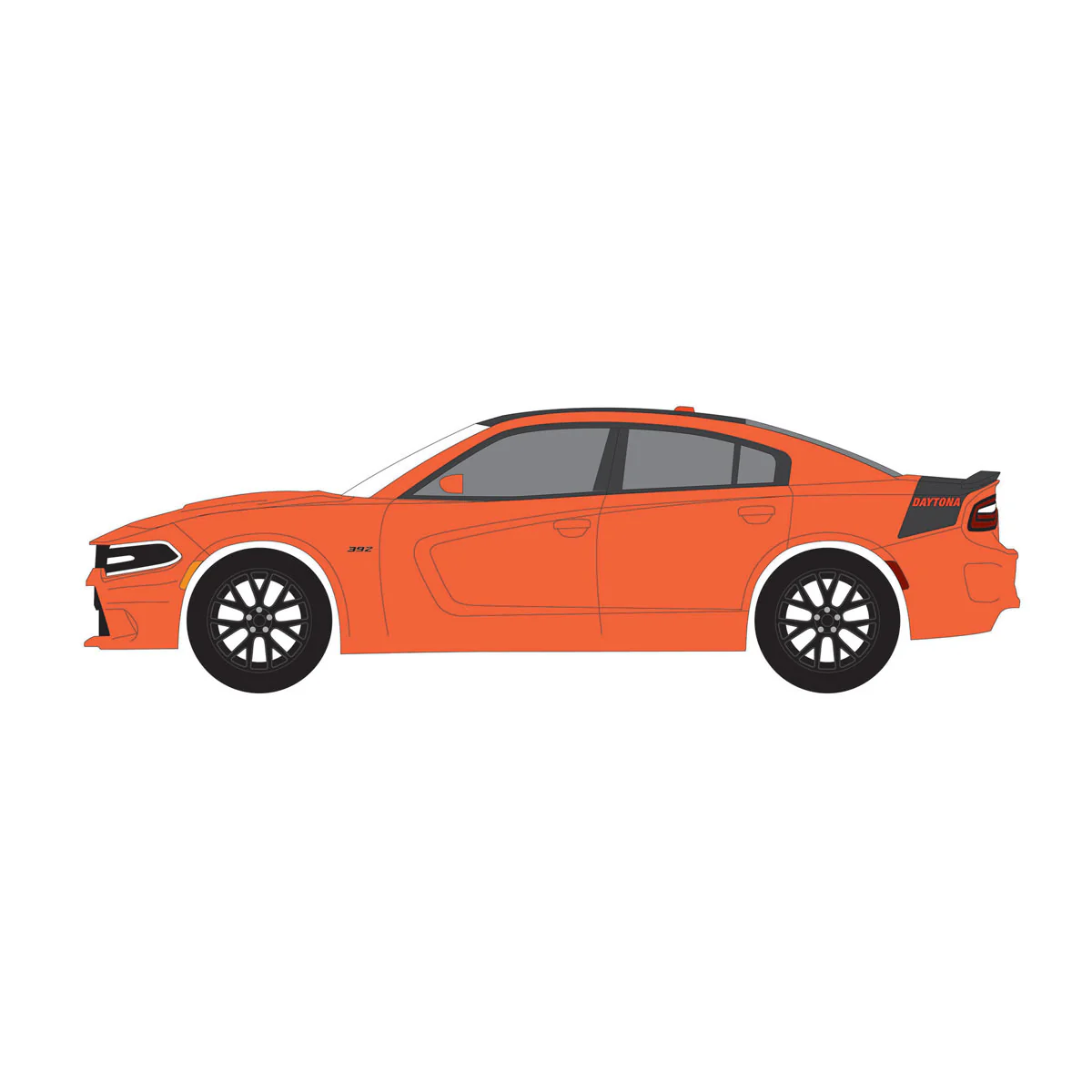 1/64 2018 Dodge Charger Daytona 392, Go Mango, GreenLight Muscle Series 29 - Image 3