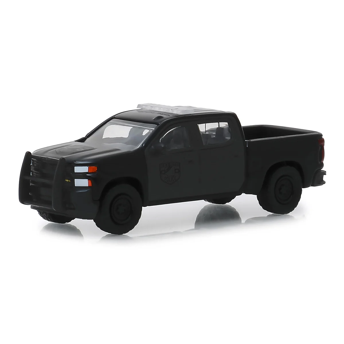1/64 2019 Chevrolet Silverado Police Pickup Truck, Black Bandit Series 21