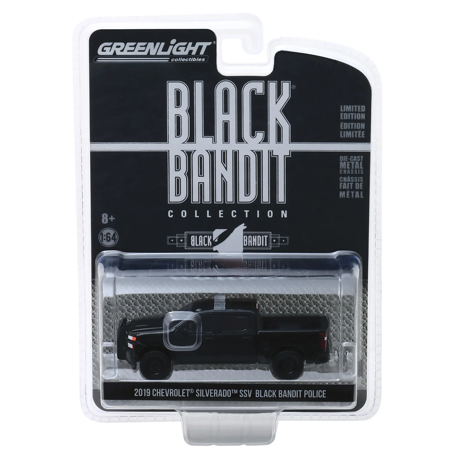 1/64 2019 Chevrolet Silverado Police Pickup Truck, Black Bandit Series 21 - Image 2