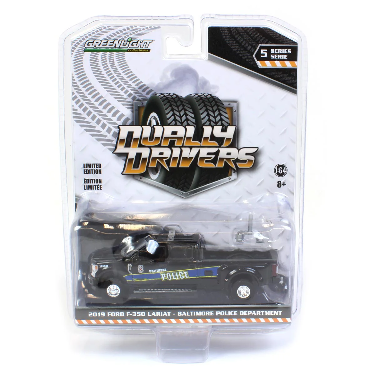 1/64 2019 Ford F-350 Dually, Baltimore Police, Dually Drivers Series 5 - Image 5