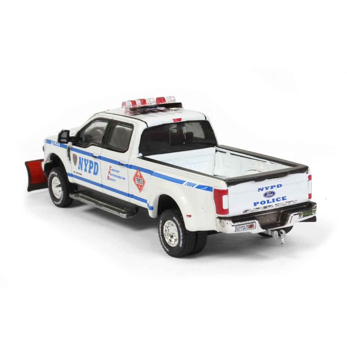 1/64 2019 Ford F-350 Dually Pickup Truck (NYPD) Class 3 Hazmat with Snow Plow - Image 4