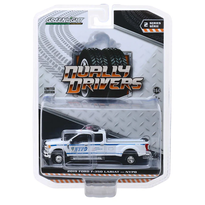 1/64 2019 Ford F-350 Dually Pickup Truck, NYPD, Dually Drivers Series 2 - Image 2
