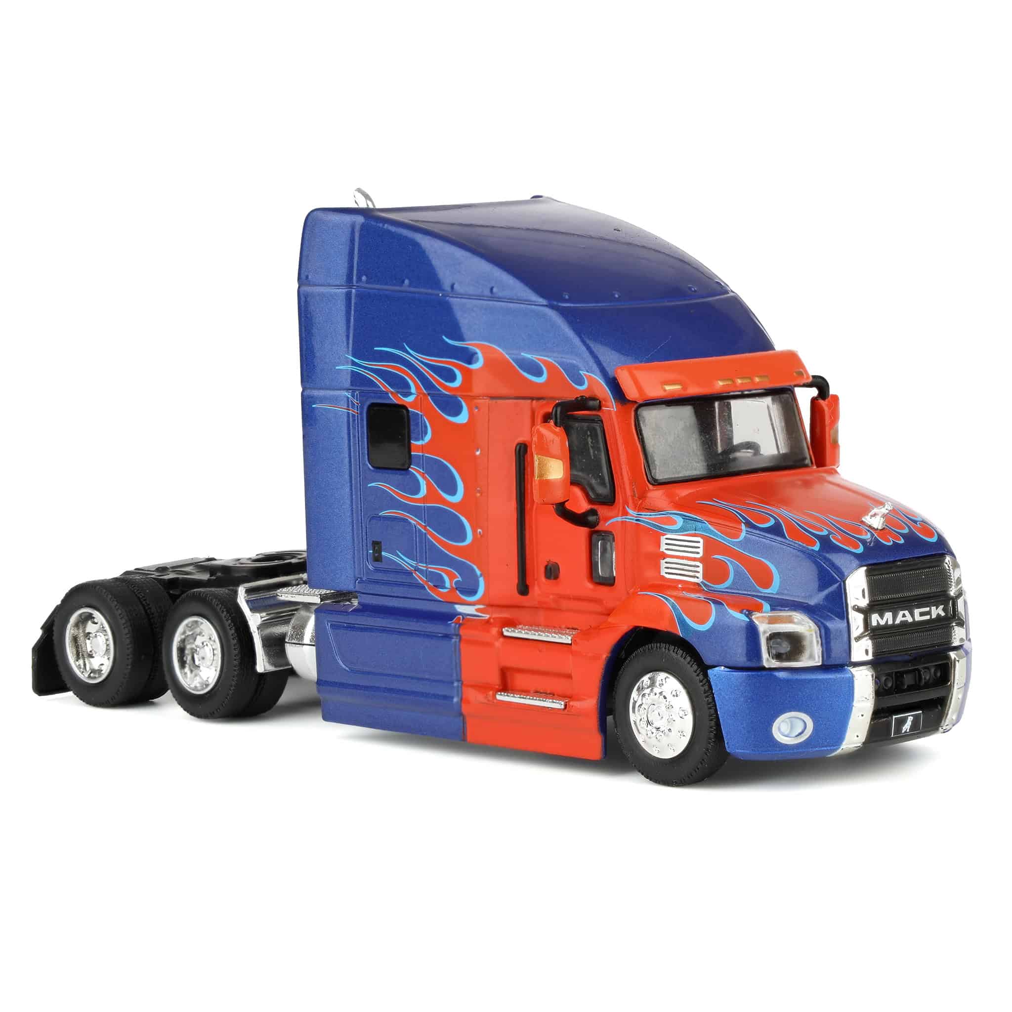 1/64 2019 Mack Anthem Truck Cab, Red & Blue Flames, GreenLight S.D. Trucks Series 20 - Image 2