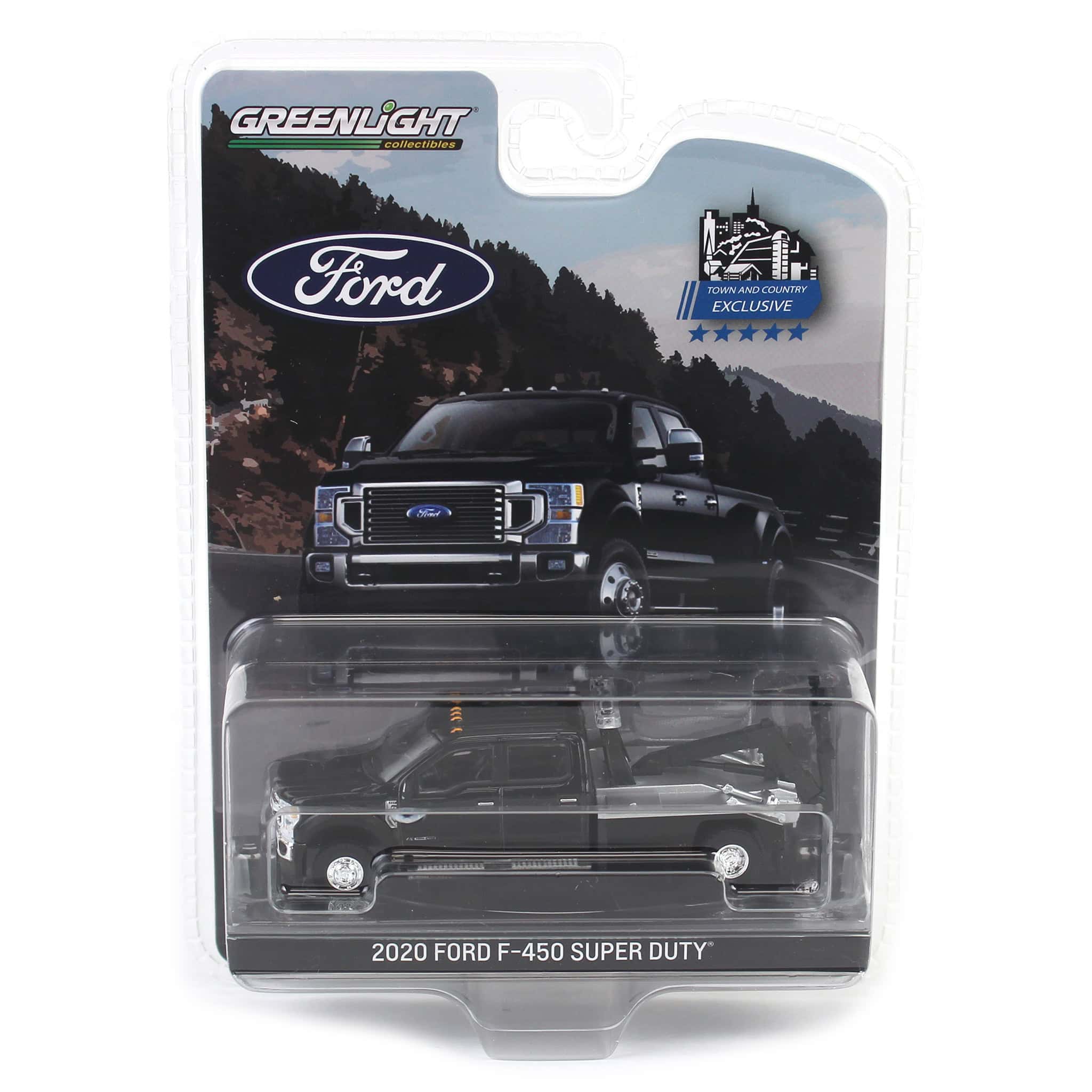 1/64 2020 Ford F-450 Super Duty Dually with Wrecker Bed, Agate Black, Town & Country Exclusive - Image 5