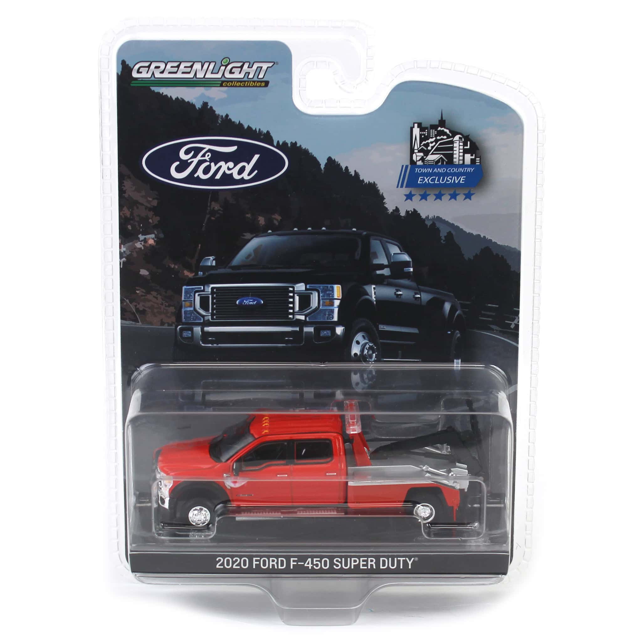 1/64 2020 Ford F-450 Super Duty Dually with Wrecker Bed, Rapid Red, Town & Country Exclusive - Image 5