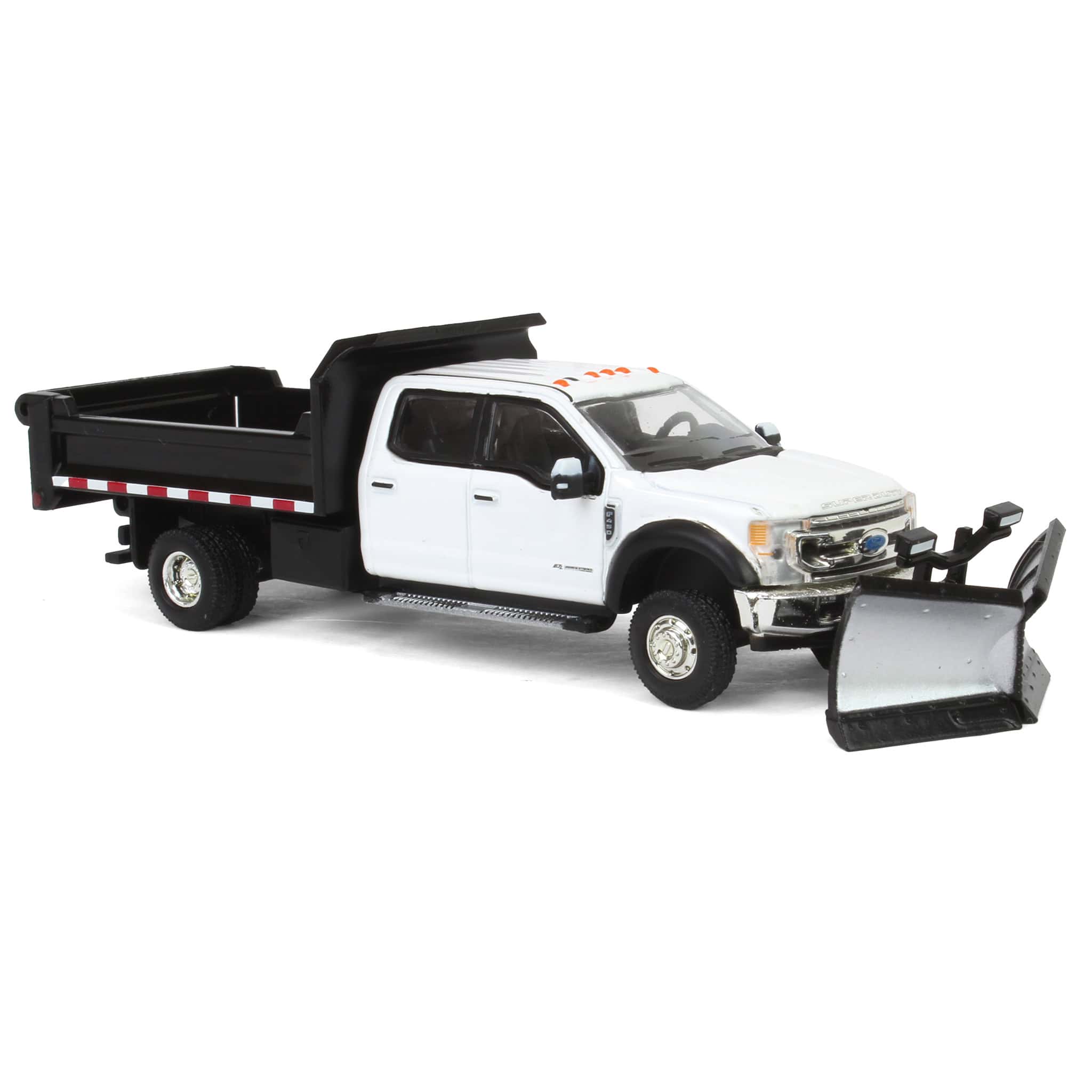 1/64 2020 Ford F-450 XLT Super Duty Dually with V-Plow & Dump Bed, Oxford White, Town & Country Exclusive - Image 2