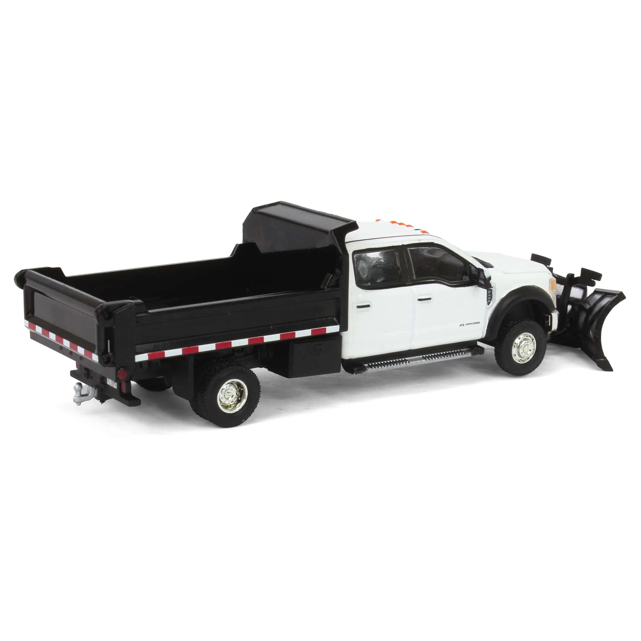 1/64 2020 Ford F-450 XLT Super Duty Dually with V-Plow & Dump Bed, Oxford White, Town & Country Exclusive - Image 3