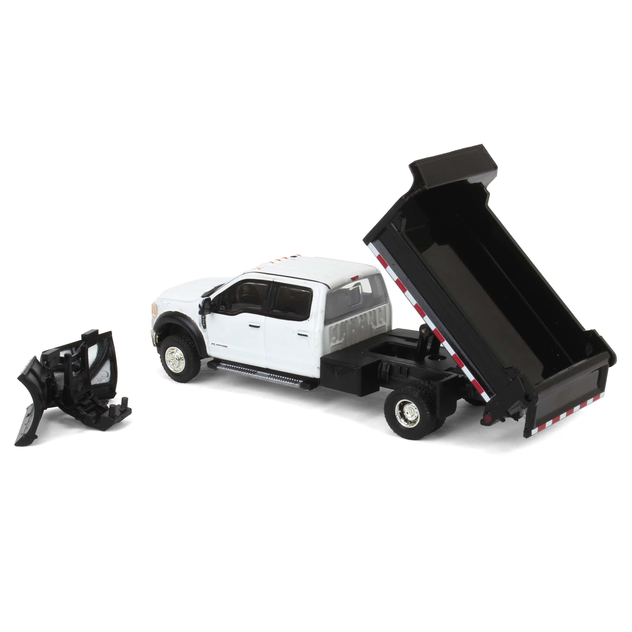 1/64 2020 Ford F-450 XLT Super Duty Dually with V-Plow & Dump Bed, Oxford White, Town & Country Exclusive - Image 4