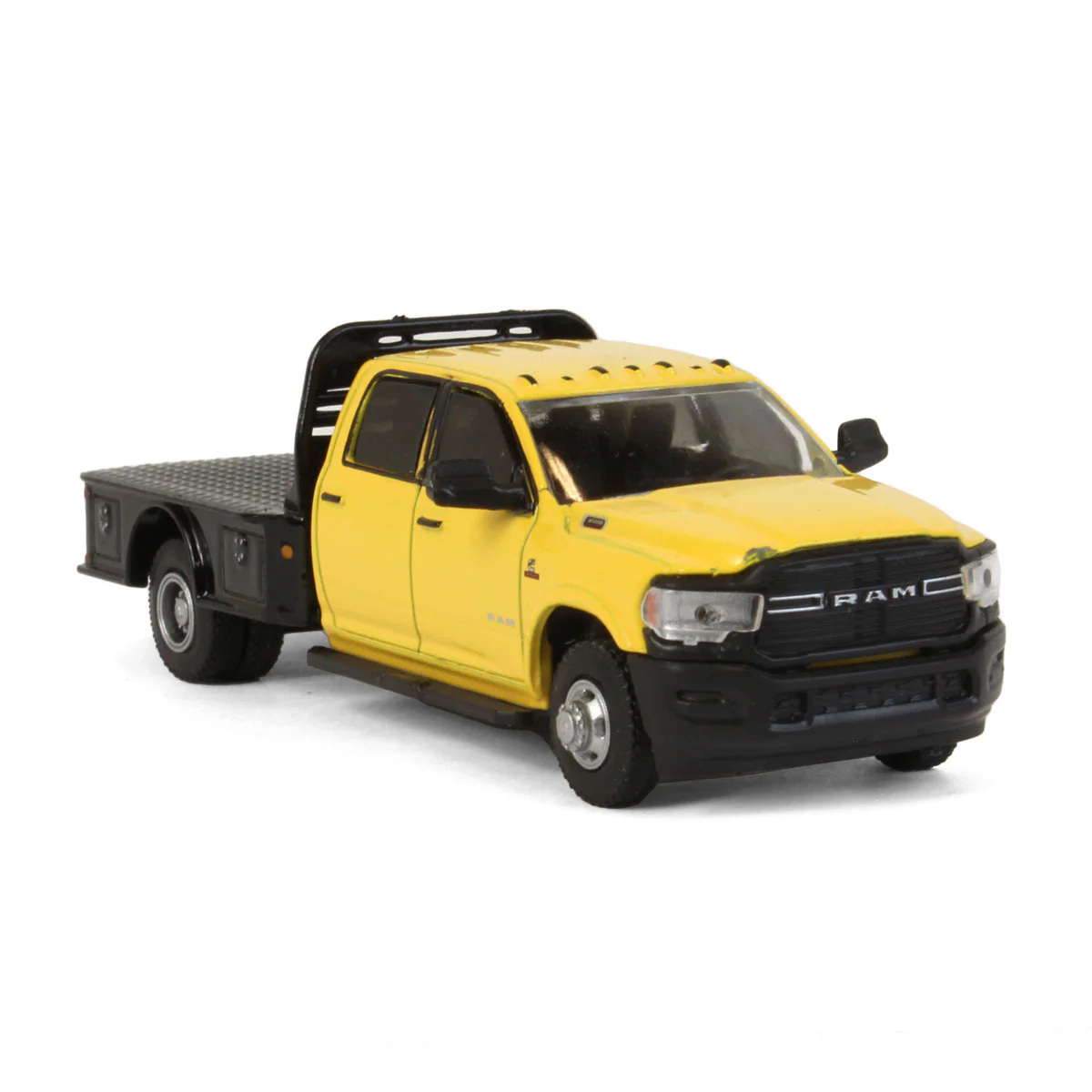 1/64 2020 RAM 3500 Tradesman Dually Flatbed, Construction Yellow, Dually Drivers Series 10 - Image 2