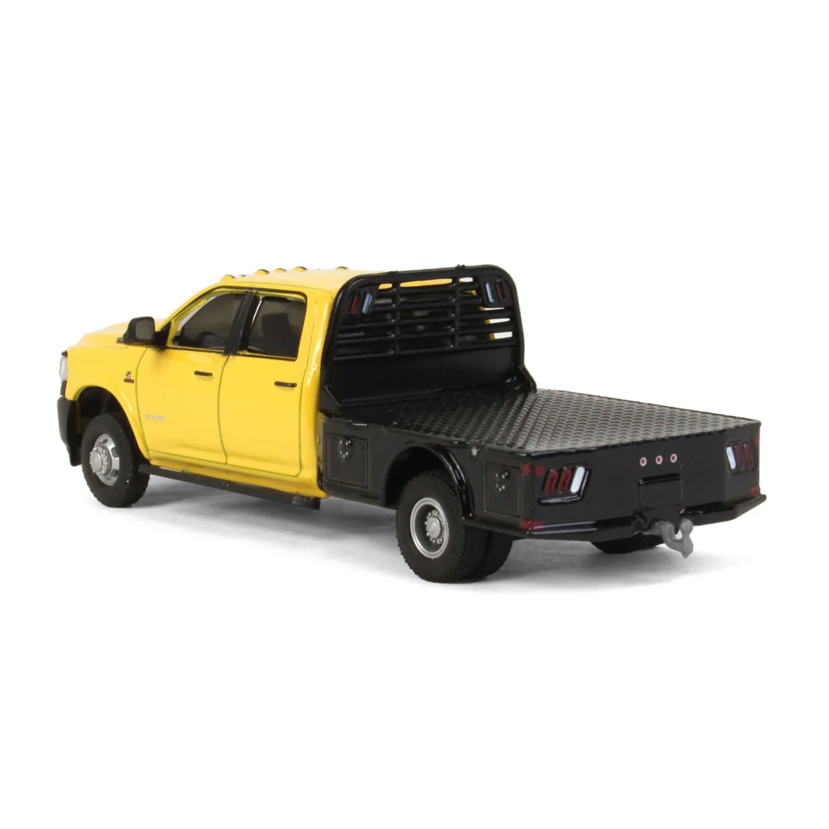 1/64 2020 RAM 3500 Tradesman Dually Flatbed, Construction Yellow, Dually Drivers Series 10 - Image 4