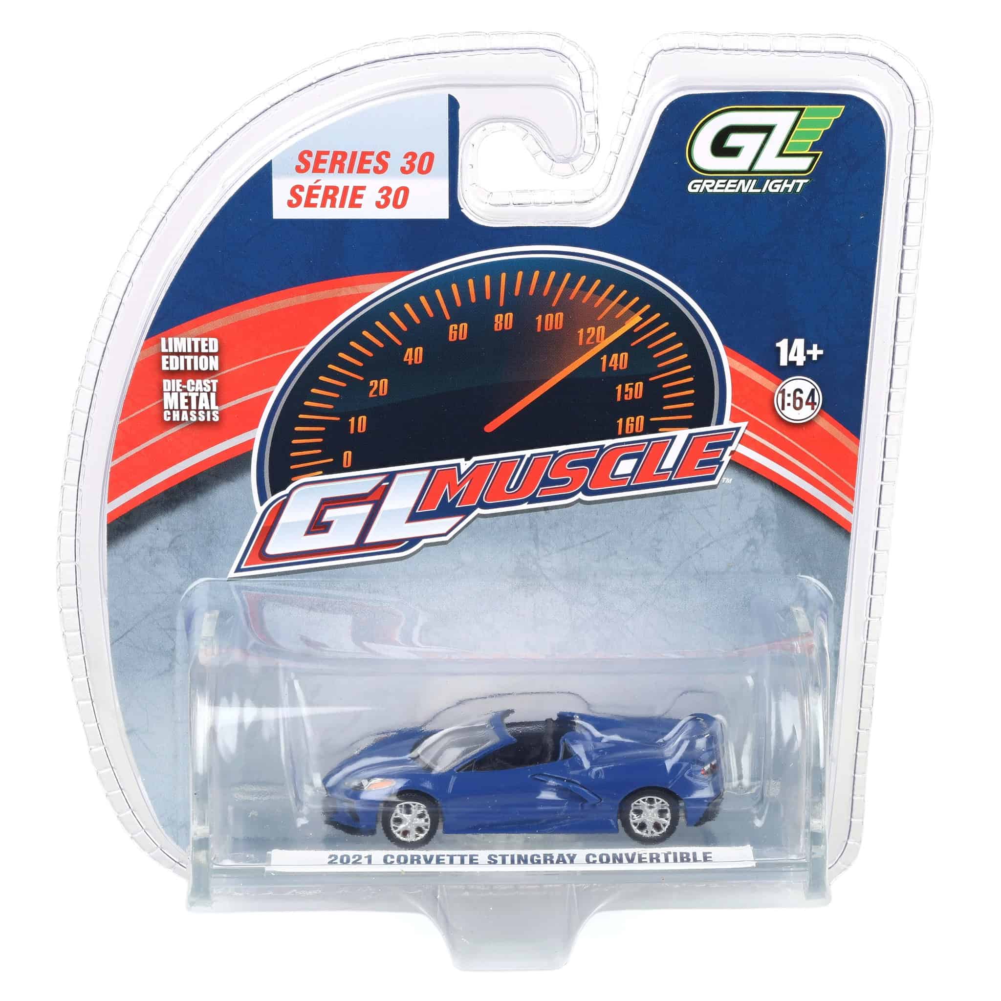1/64 2021 Corvette Stingray Convertible, Elkhart Lake Blue, GreenLight Muscle Series 30 - Image 7