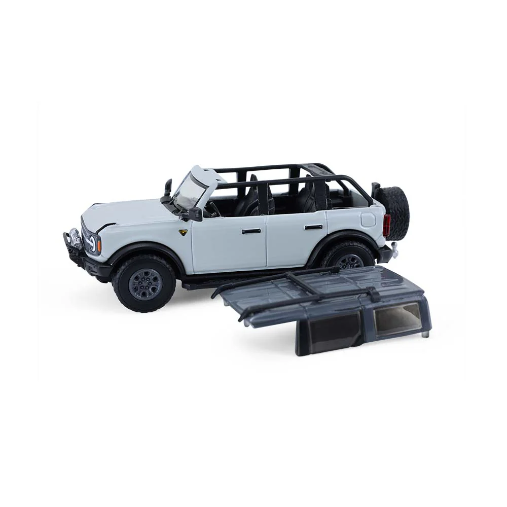 1/64 2021 Ford Bronco 4-Door Badlands, Cactus Grey with Utility Trailer & Motorcycle, Hitch & Tow Series 33 - Image 6