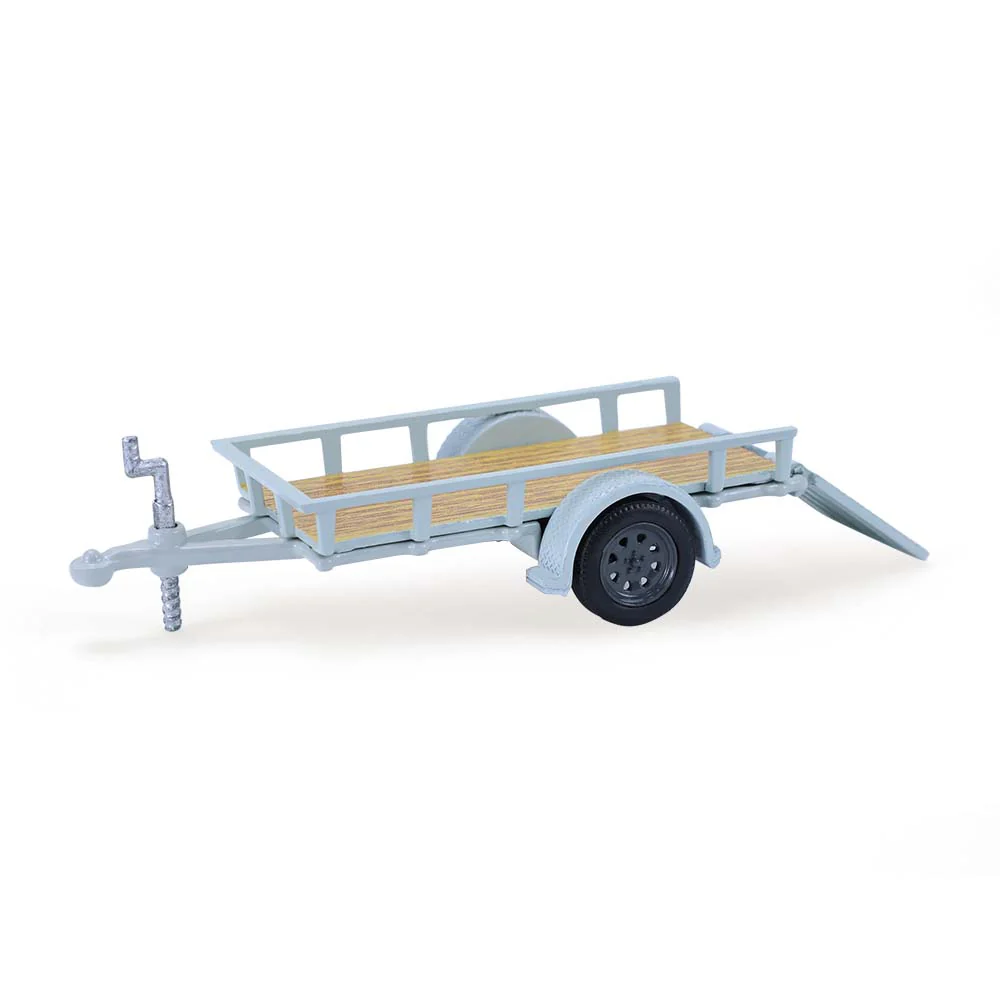 1/64 2021 Ford Bronco 4-Door Badlands, Cactus Grey with Utility Trailer & Motorcycle, Hitch & Tow Series 33 - Image 8