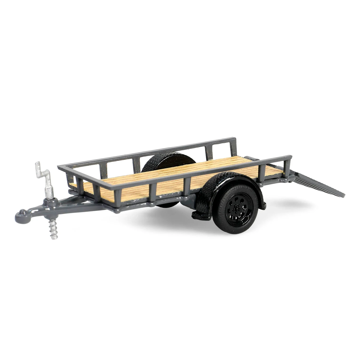 1/64 2021 Ford Bronco Black Diamond with Utility Trailer & Motorcycle, Velocity Blue, Hitch & Tow Series 32 - Image 4