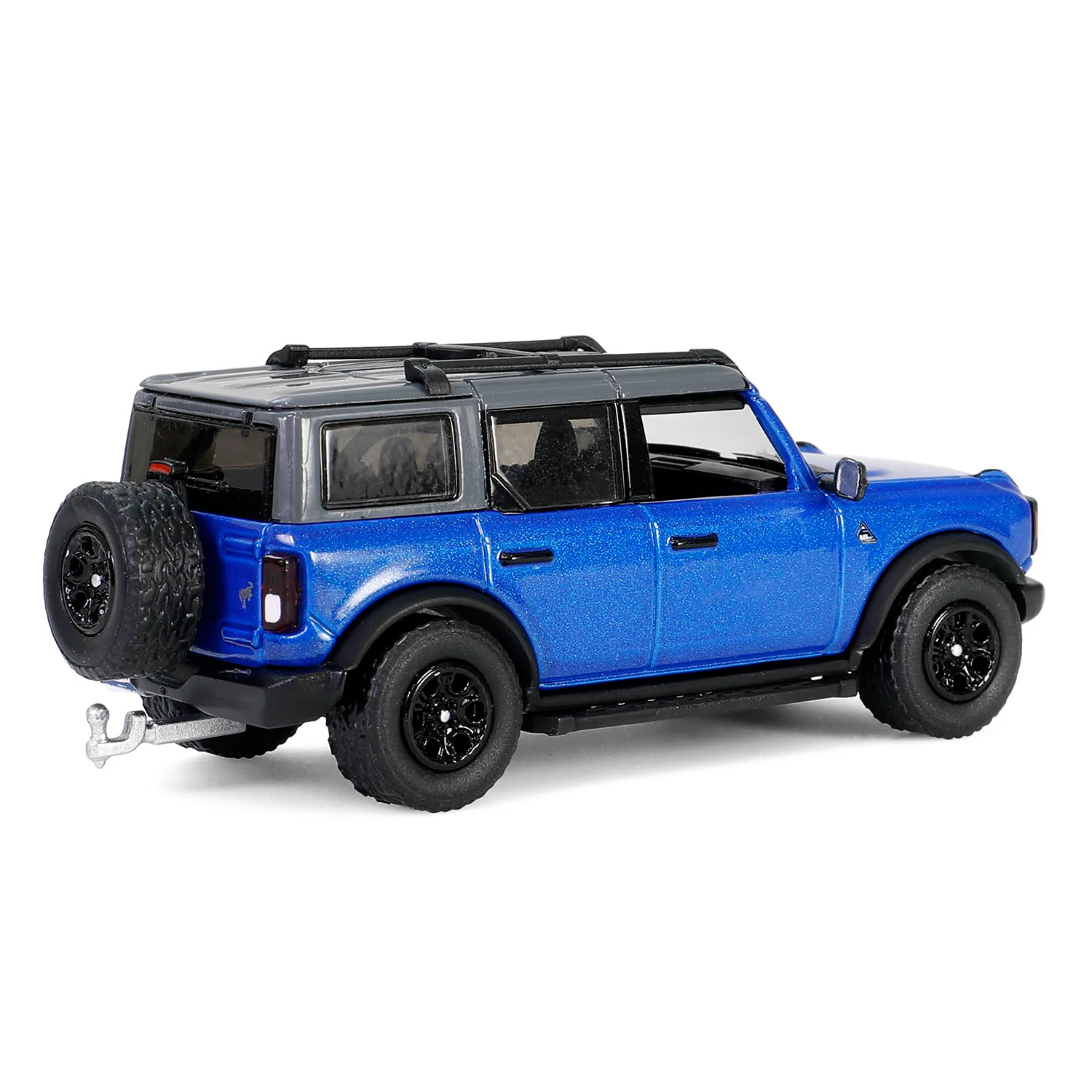 1/64 2021 Ford Bronco Black Diamond with Utility Trailer & Motorcycle, Velocity Blue, Hitch & Tow Series 32 - Image 9