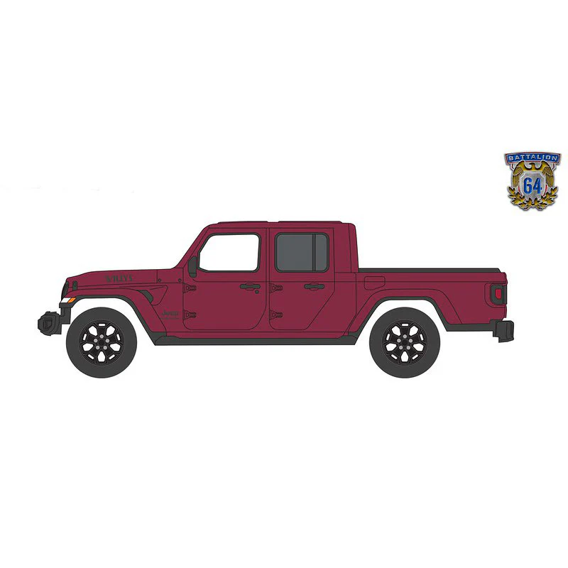 1/64 2021 Jeep Gladiator Willys, Snazzberry, Battalion 64 Series 2 - Image 3