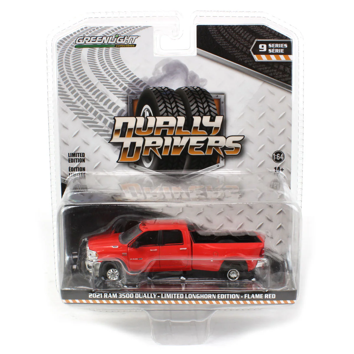 1/64 2021 RAM 3500 Dually Pickup Truck, Longhorn Edition, Flame Red - Image 5