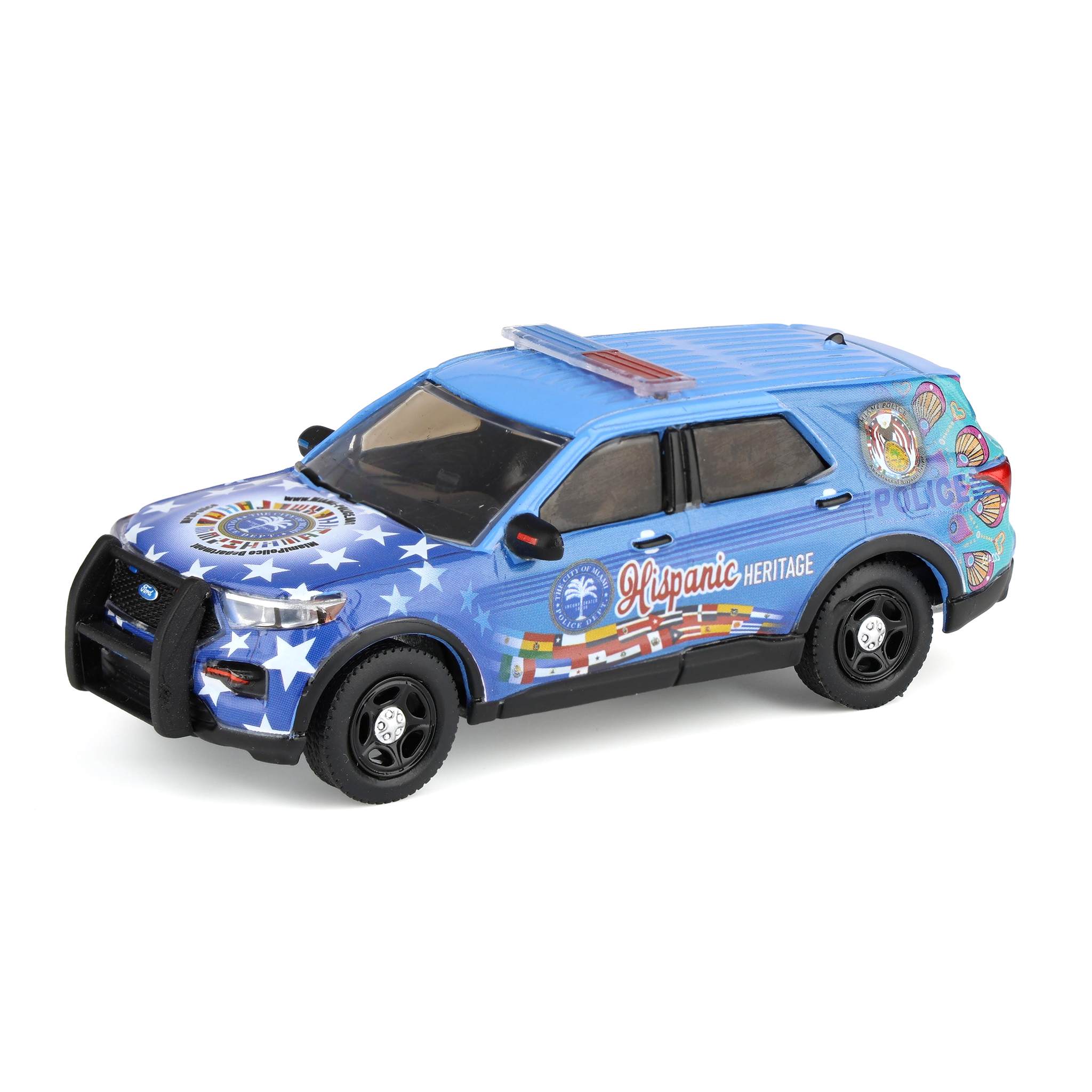 1/64 2022 Ford Police Interceptor Utility, Miami Police Department Hispanic Heritage Deco , Hobby Exclusive by GreenLight Collectibles