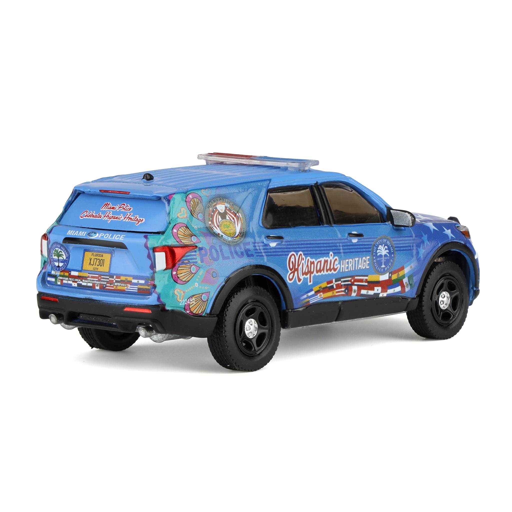 1/64 2022 Ford Police Interceptor Utility, Miami Police Department Hispanic Heritage Deco , Hobby Exclusive by GreenLight Collectibles - Image 3