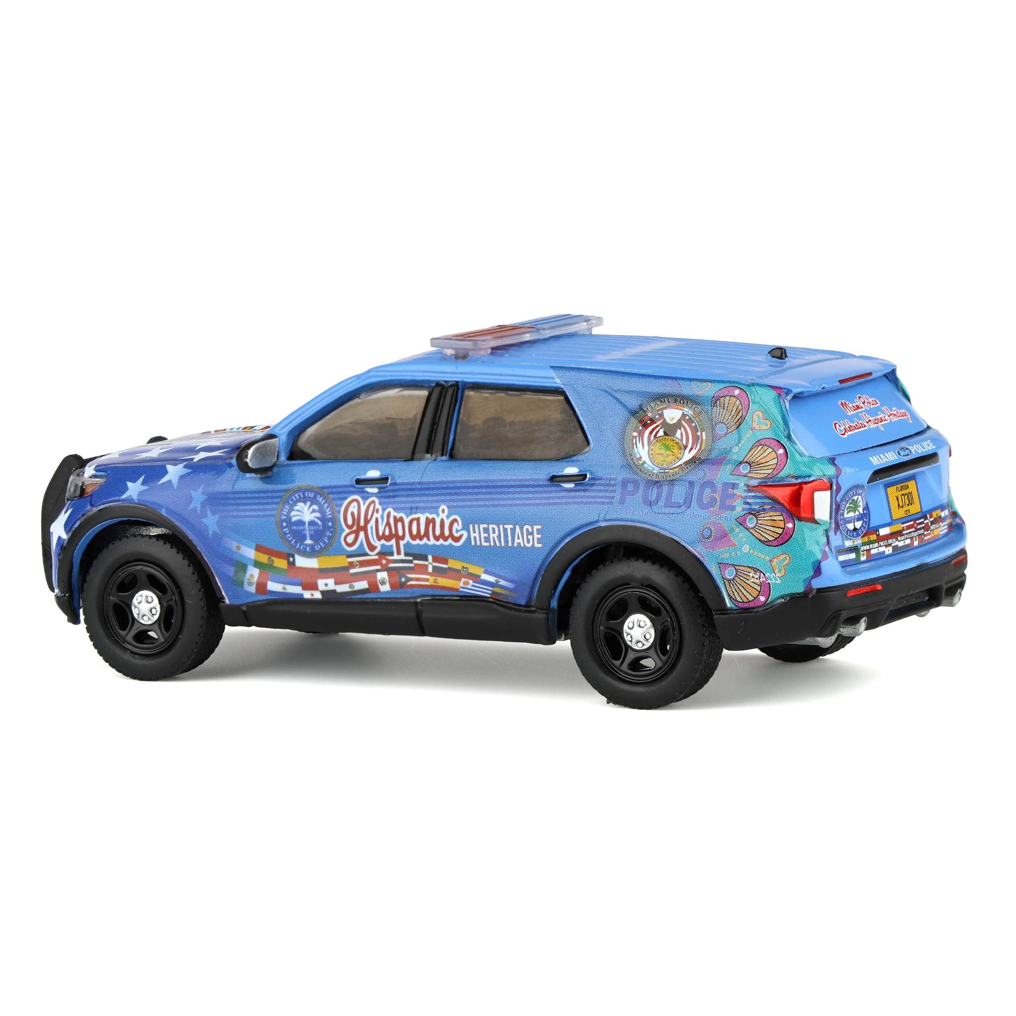 1/64 2022 Ford Police Interceptor Utility, Miami Police Department Hispanic Heritage Deco , Hobby Exclusive by GreenLight Collectibles - Image 4