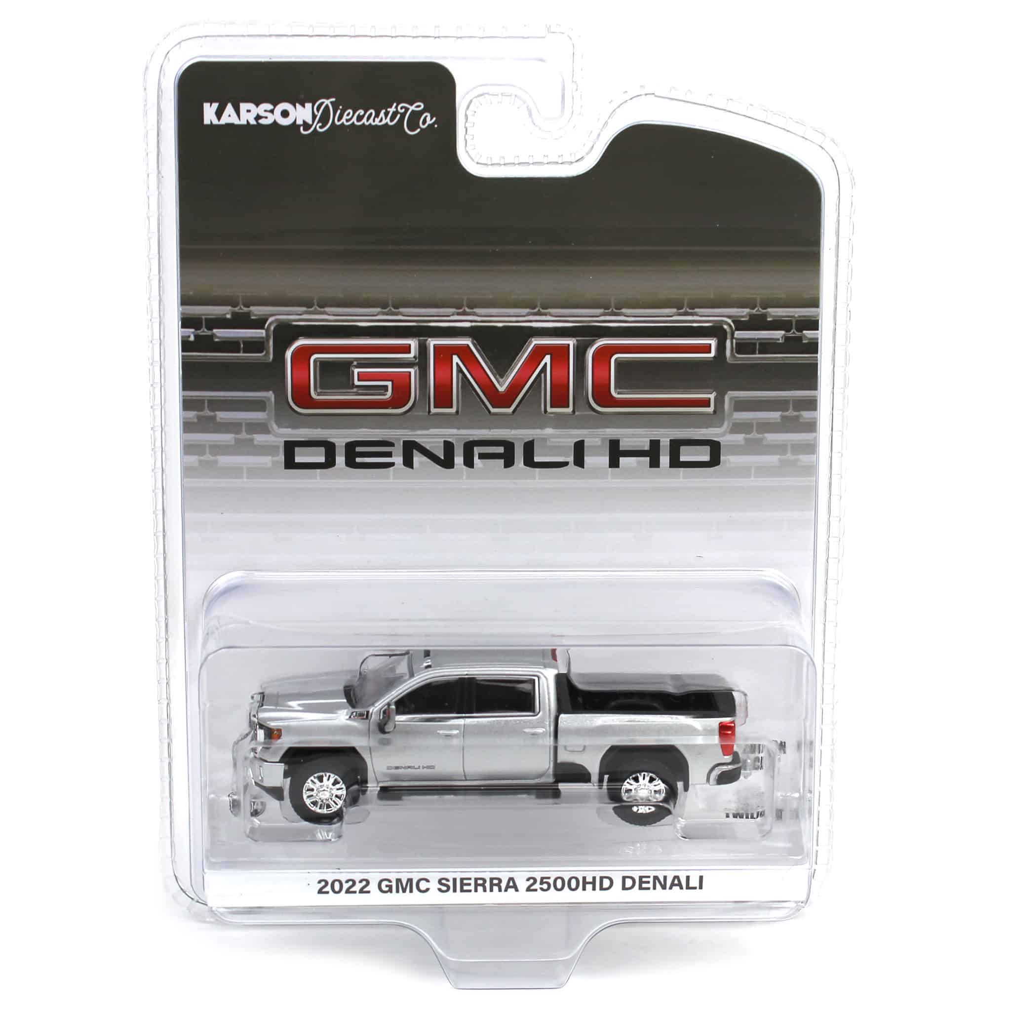 1/64 2022 GMC Sierra 2500 Denali, Quick Silver Metallic, Karson Diecast Exclusive - Image 5