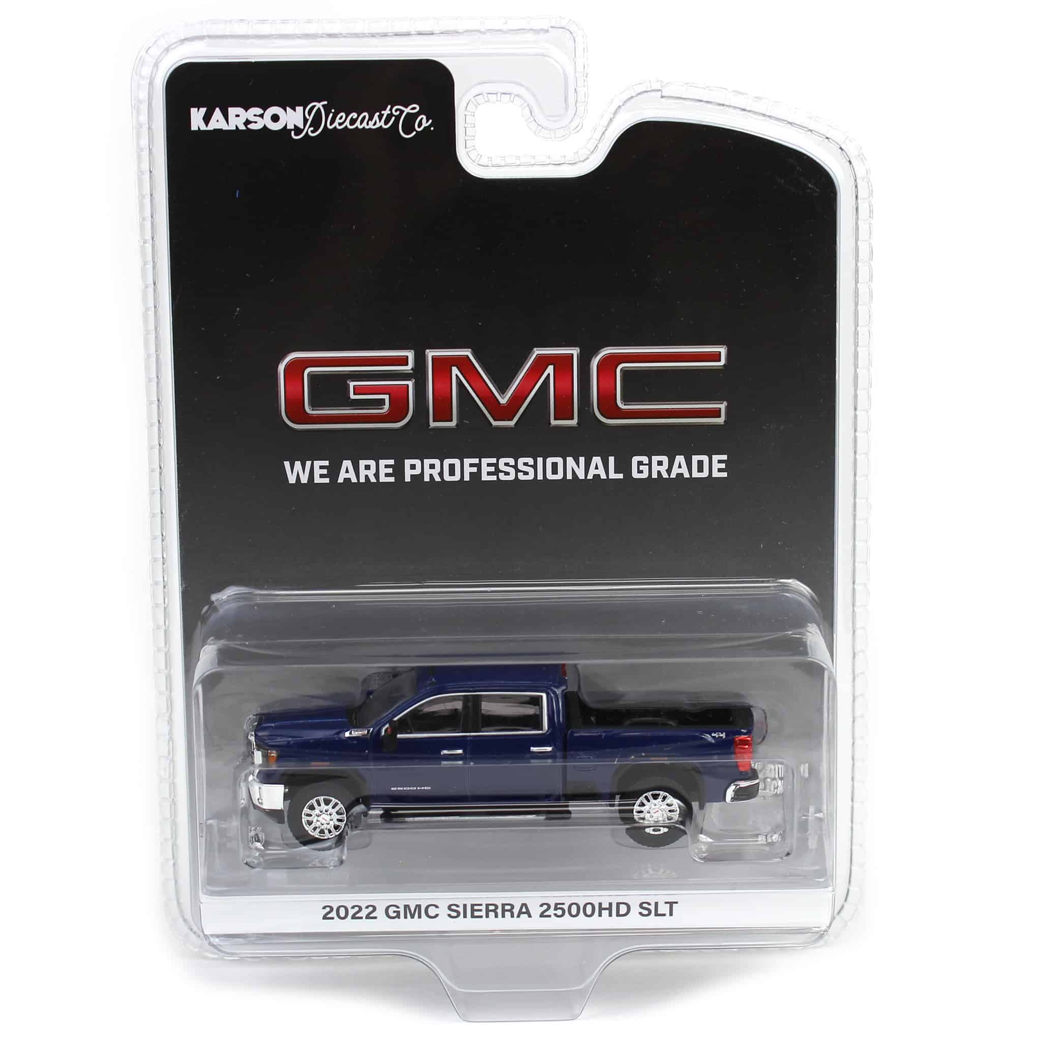 1/64 2022 GMC Sierra 2500HD SLT, Pacific Blue, Karson Diecast Exclusive - Image 5