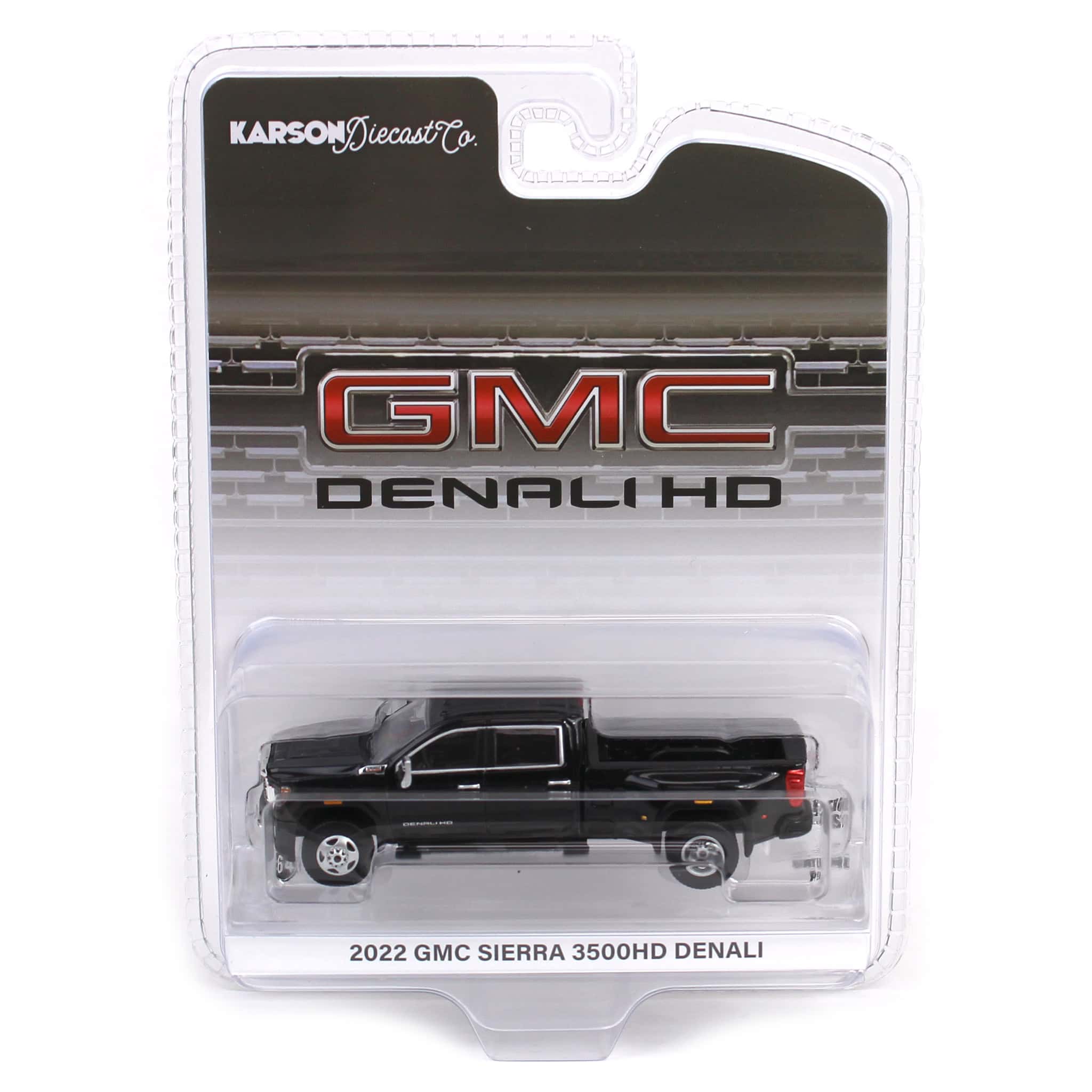 1/64 2022 GMC Sierra 3500 Denali Dually, Ebony Twilight Metallic, Karson Diecast Exclusive - Image 5