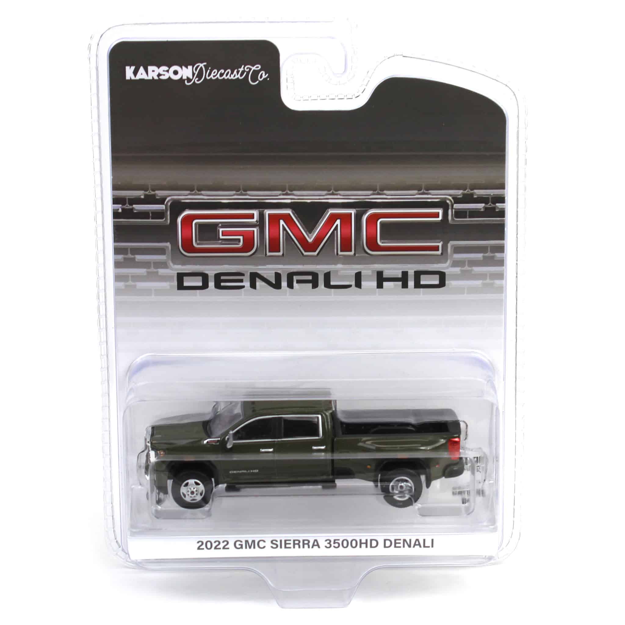 1/64 2022 GMC Sierra 3500 Denali Dually, Forest Metallic, Karson Diecast Exclusive - Image 5