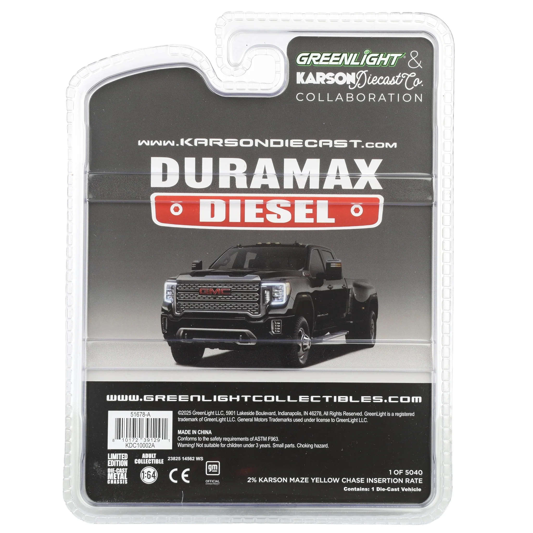 1/64 2022 GMC Sierra 3500 Denali Dually Pickup Truck, Ebony Twilight Metallic (2nd Edition) by GreenLight Collectibles - Image 7