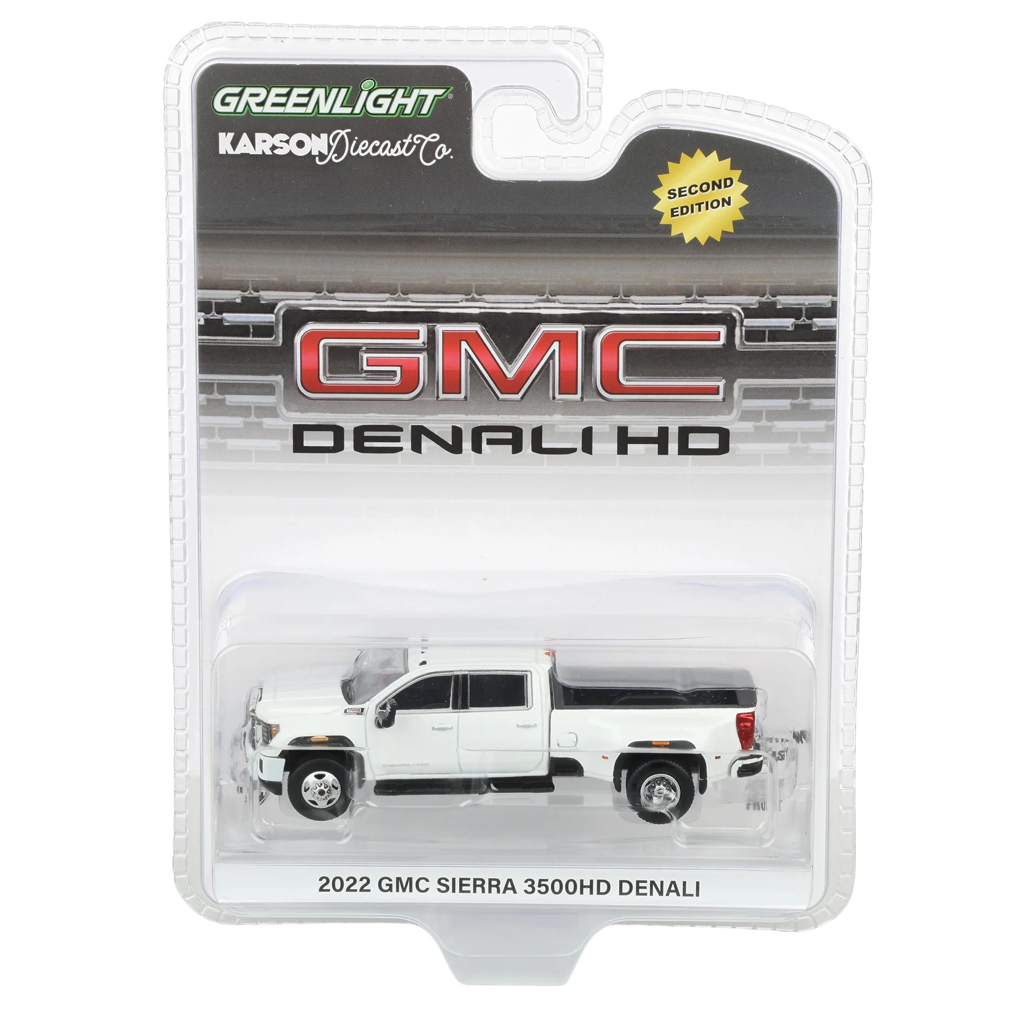 1/64 2022 GMC Sierra 3500 Denali Dually Pickup Truck, White Frost (2nd Edition) by GreenLight Collectibles - Image 6