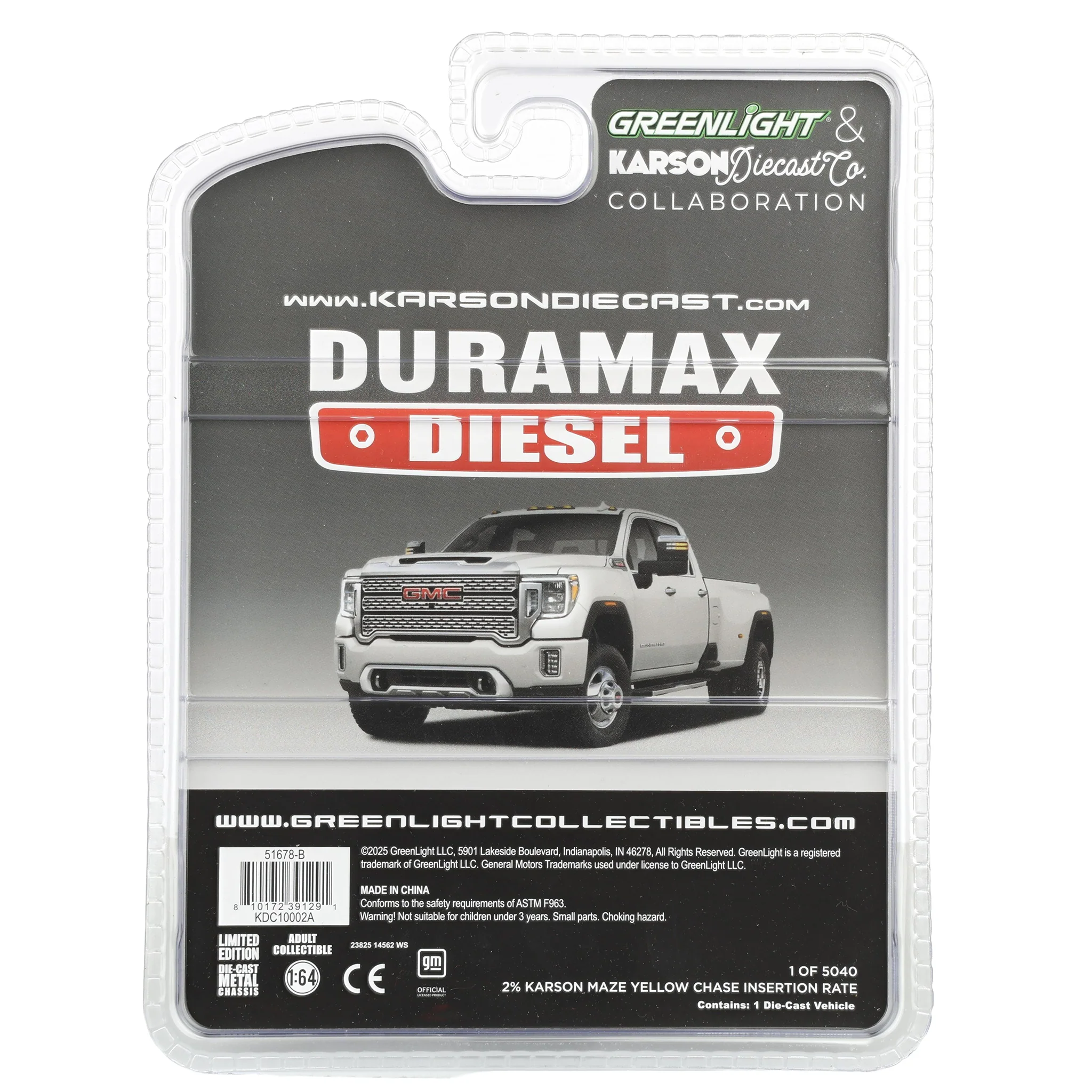 1/64 2022 GMC Sierra 3500 Denali Dually Pickup Truck, White Frost (2nd Edition) by GreenLight Collectibles - Image 7