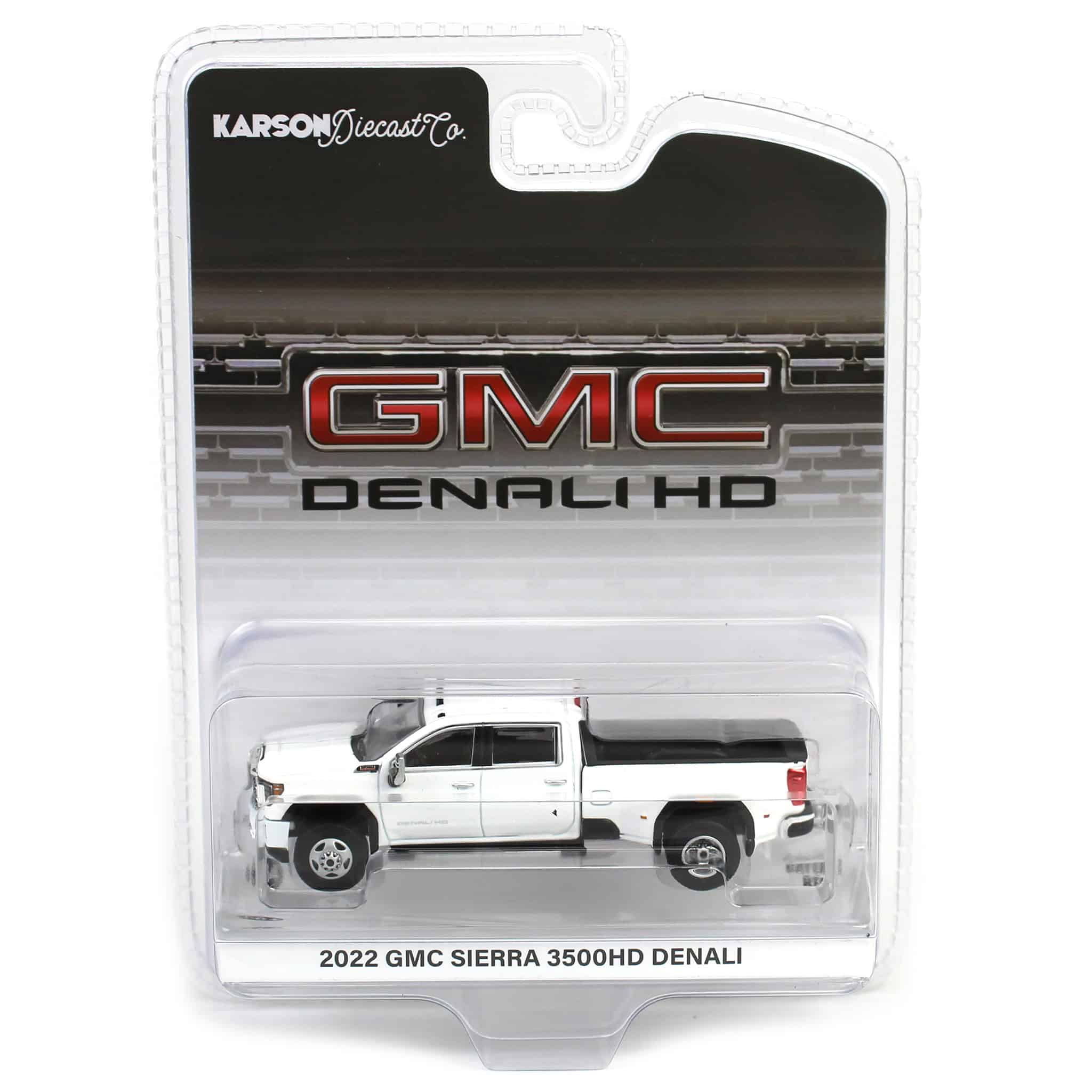 1/64 2022 GMC Sierra 3500 Denali Dually, White Frost, Karson Diecast Exclusive - Image 5