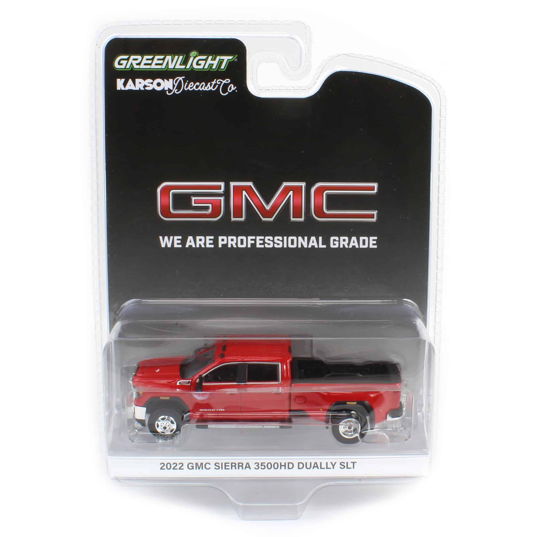 1/64 2022 GMC Sierra 3500HD Pro Dually, Cayenne Red, Karson Diecast Exclusive - Image 7