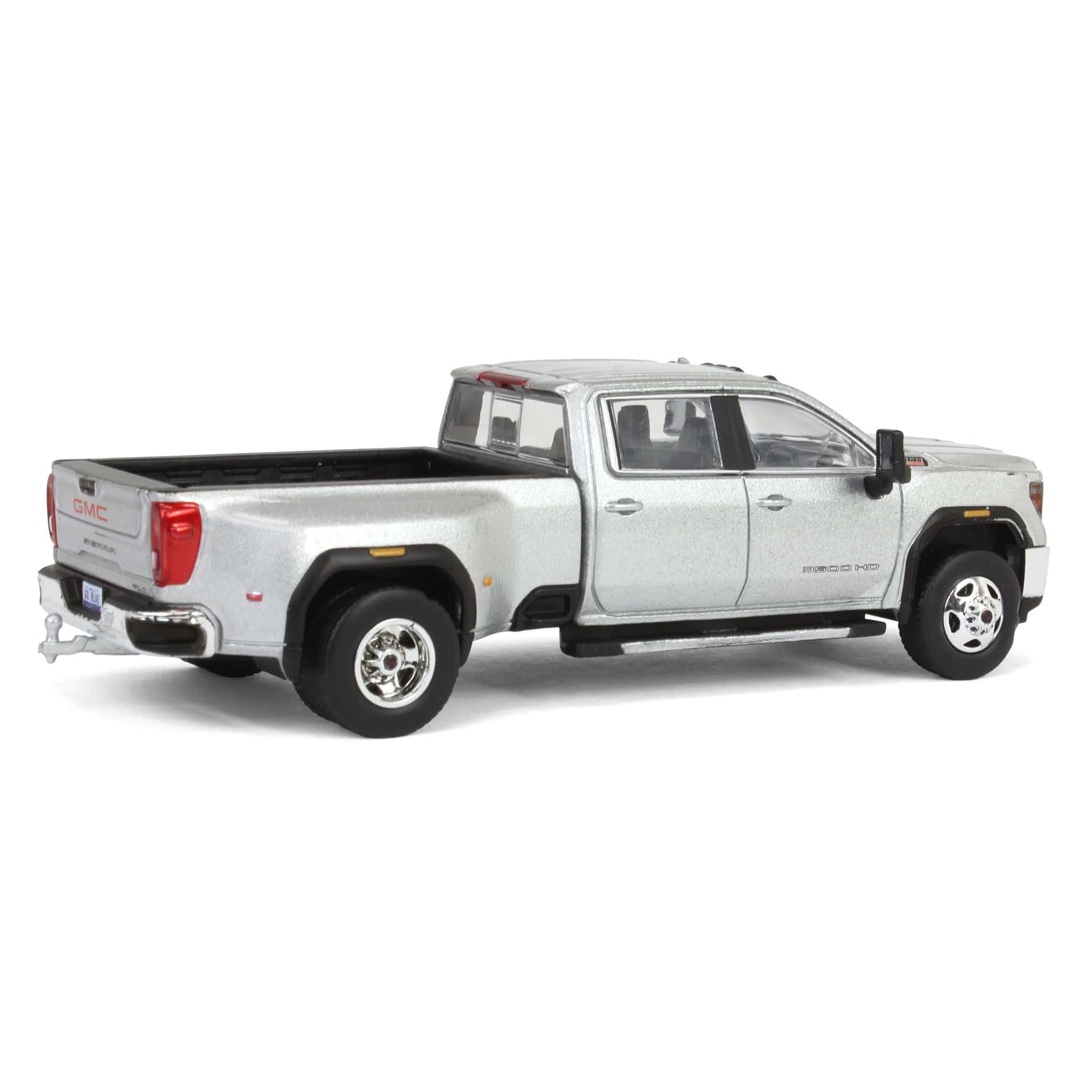 1/64 2022 GMC Sierra 3500HD Pro Dually, Quicksilver Metallic, Karson Diecast Exclusive - Image 3