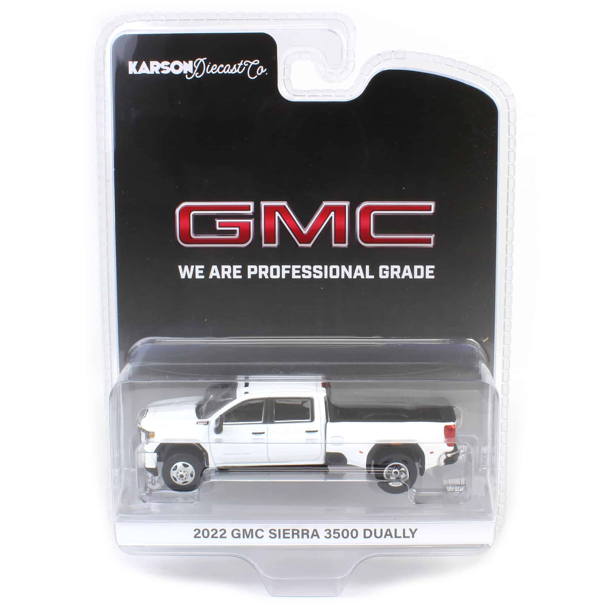 1/64 2022 GMC Sierra 3500HD Pro Dually, Summit White, Karson Diecast Exclusive - Image 6