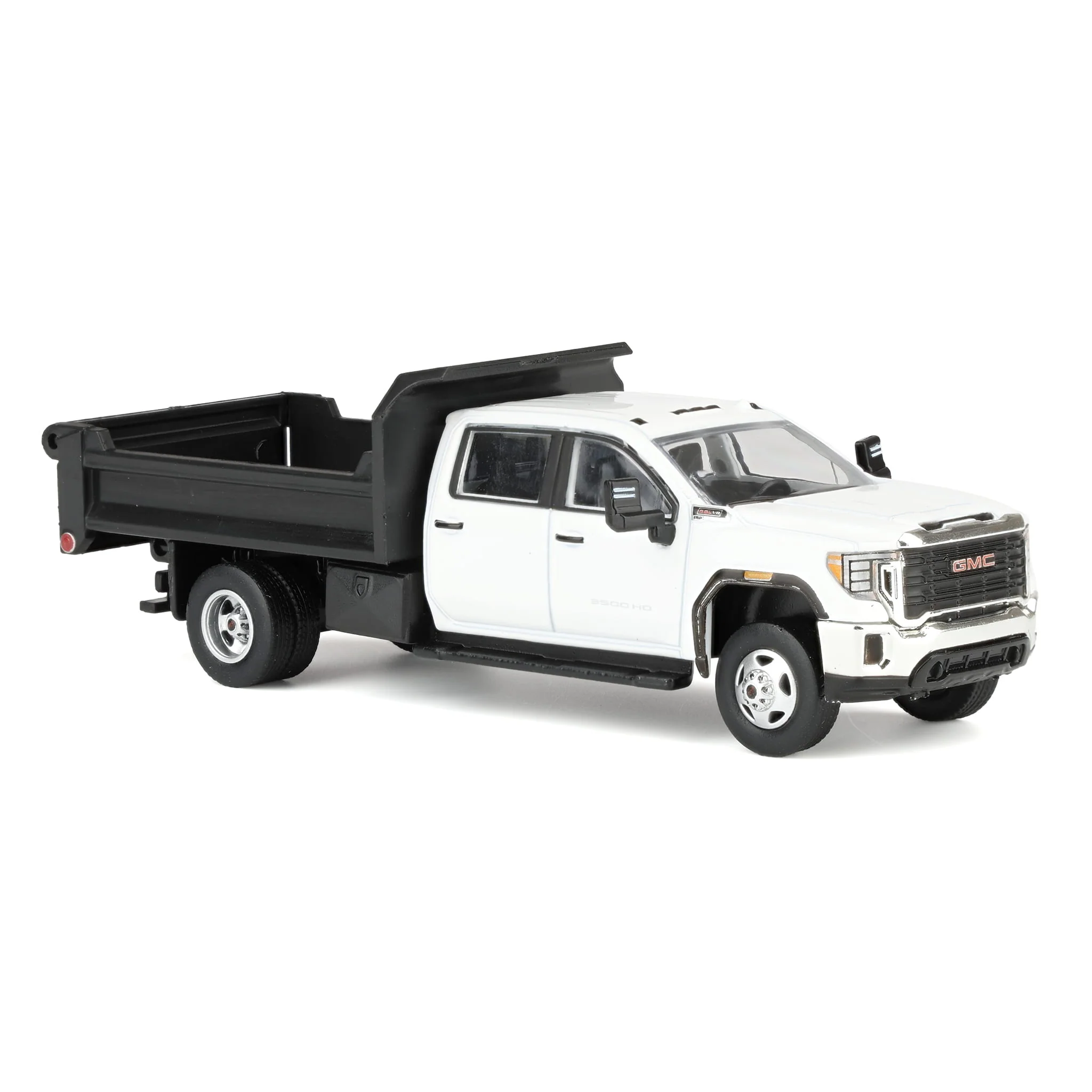 1/64 2022 GMC Sierra 3500HD Pickup Truck with Dump Bed, Summit White, Karson Diecast Exclusive - Image 2