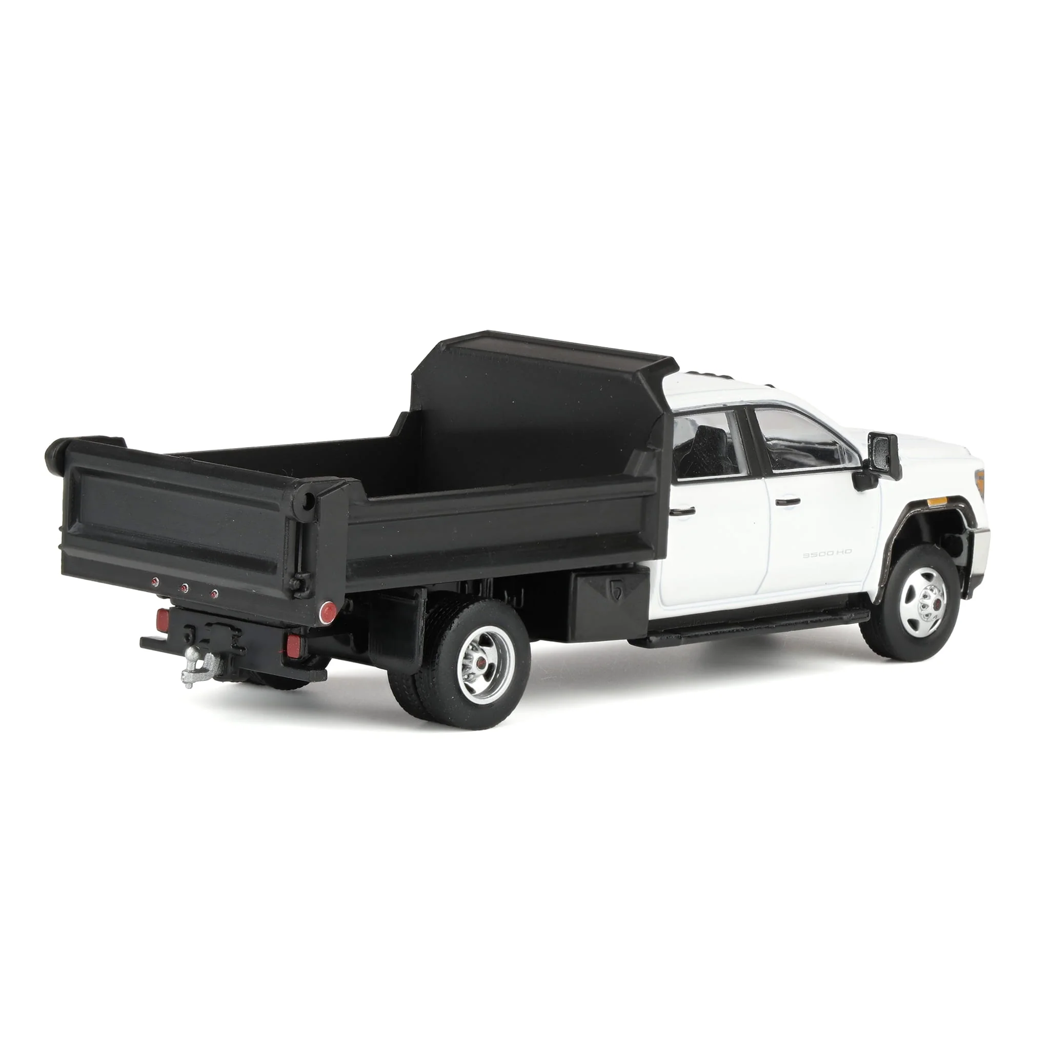 1/64 2022 GMC Sierra 3500HD Pickup Truck with Dump Bed, Summit White, Karson Diecast Exclusive - Image 3
