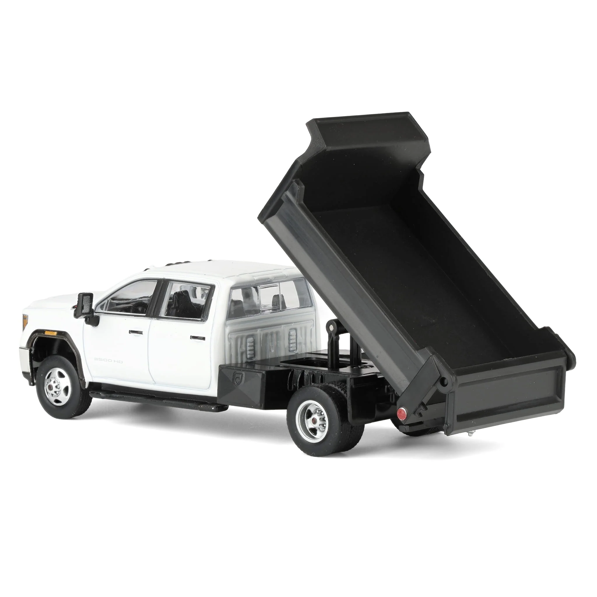 1/64 2022 GMC Sierra 3500HD Pickup Truck with Dump Bed, Summit White, Karson Diecast Exclusive - Image 4