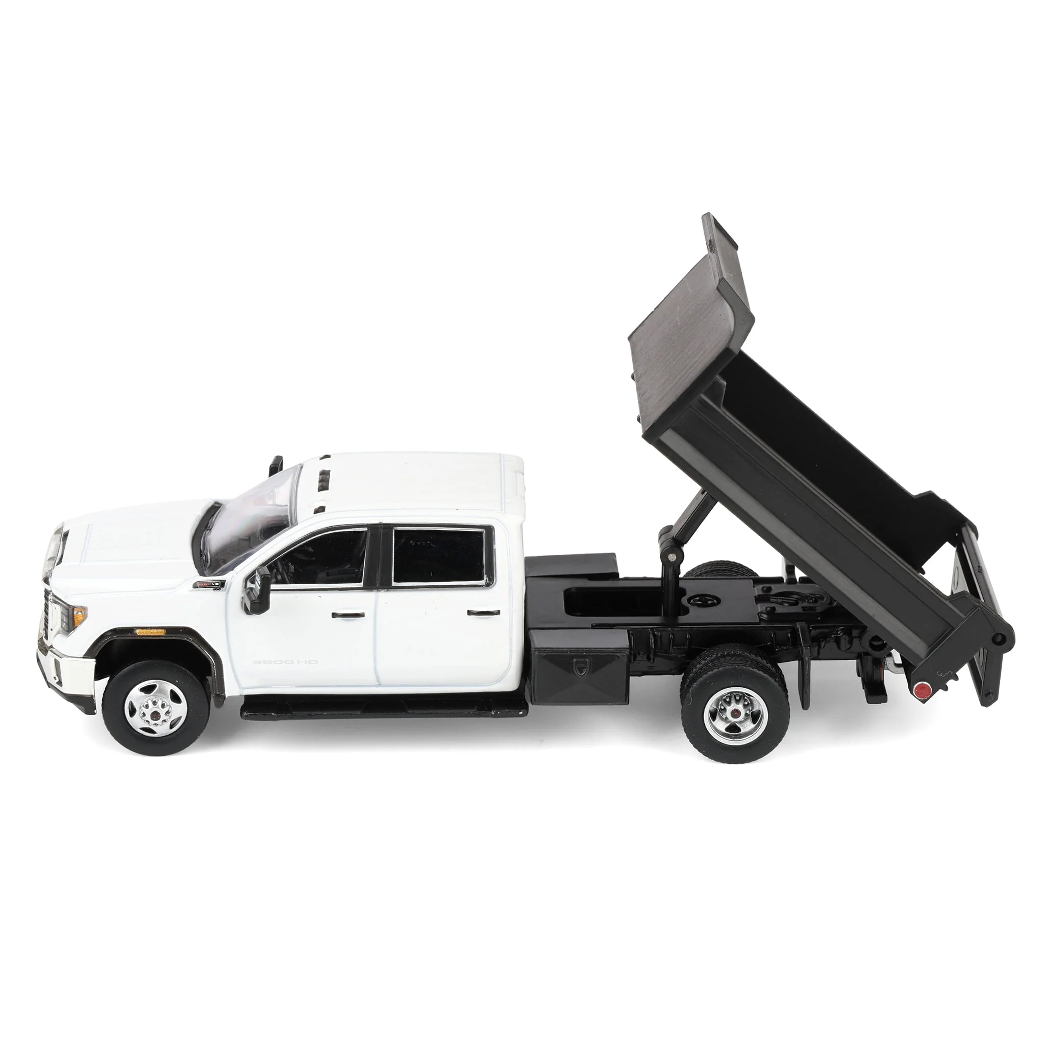 1/64 2022 GMC Sierra 3500HD Pickup Truck with Dump Bed, Summit White, Karson Diecast Exclusive - Image 5