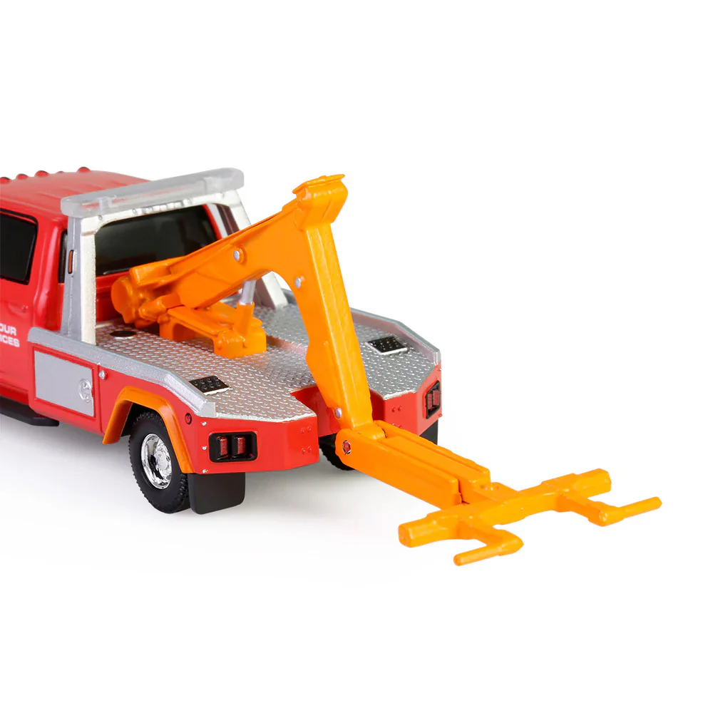 1/64 2022 Ram 3500 Dually Wrecker, Red & Orange, Dually Drivers Series 16 - Image 5