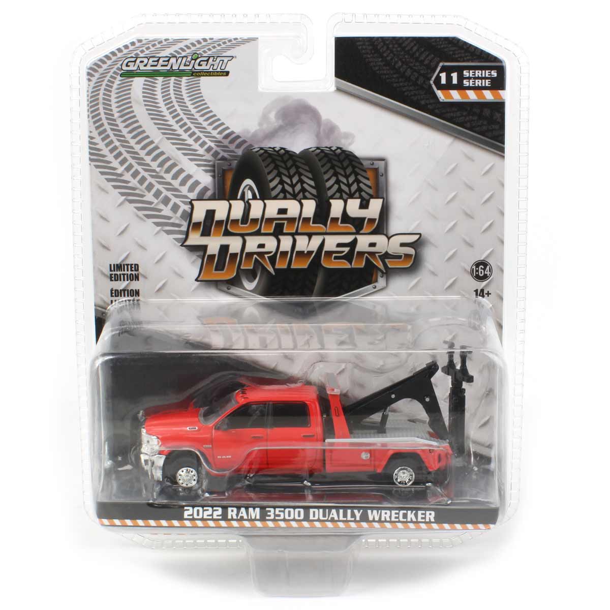 1/64 2022 RAM 3500 Wrecker, Flame Red, Dually Drivers Series 11 - Image 5